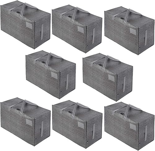 VENO Paquete de 8 bolsas de almacenamiento de gran tamaño para mudanzas dormitorios universitarios viajes campamento decoraciones de Navidad