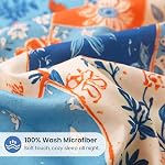 Mooreeke Duvet Cover Full Size, 3 Piece Boho Montage Floral Duvet Cover Set with Zipper Closure, Soft & Breathable Microfiber Botanical Patterns Bedding Set with 4 Corner Ties and 2 Pillow Shams
