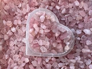 Rose Quartz Chips – Natural Mini Rose Quartz Stones, Crushed Undrilled Rose Quartz, Semi-Tumbled Genuine Rose Quartz (1/8 lb)