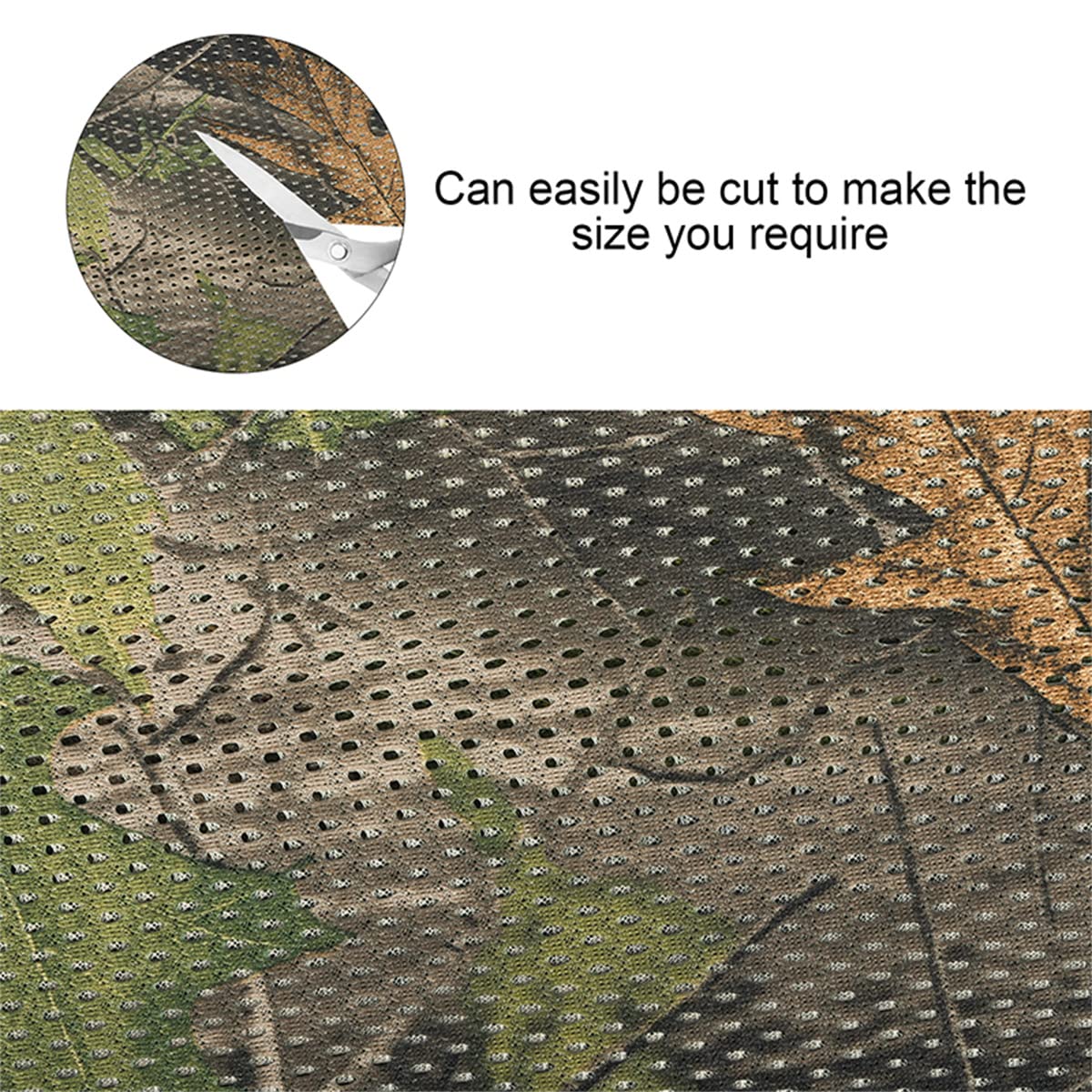 Camo Netting Camouflage Netting, Hunting Blind Netting Quiet Camo Mesh Netting Lightweight & Durable Burlap Camo Blind Fabric for Concealment, Tree Stand, Sunshade, Decoration,Cover