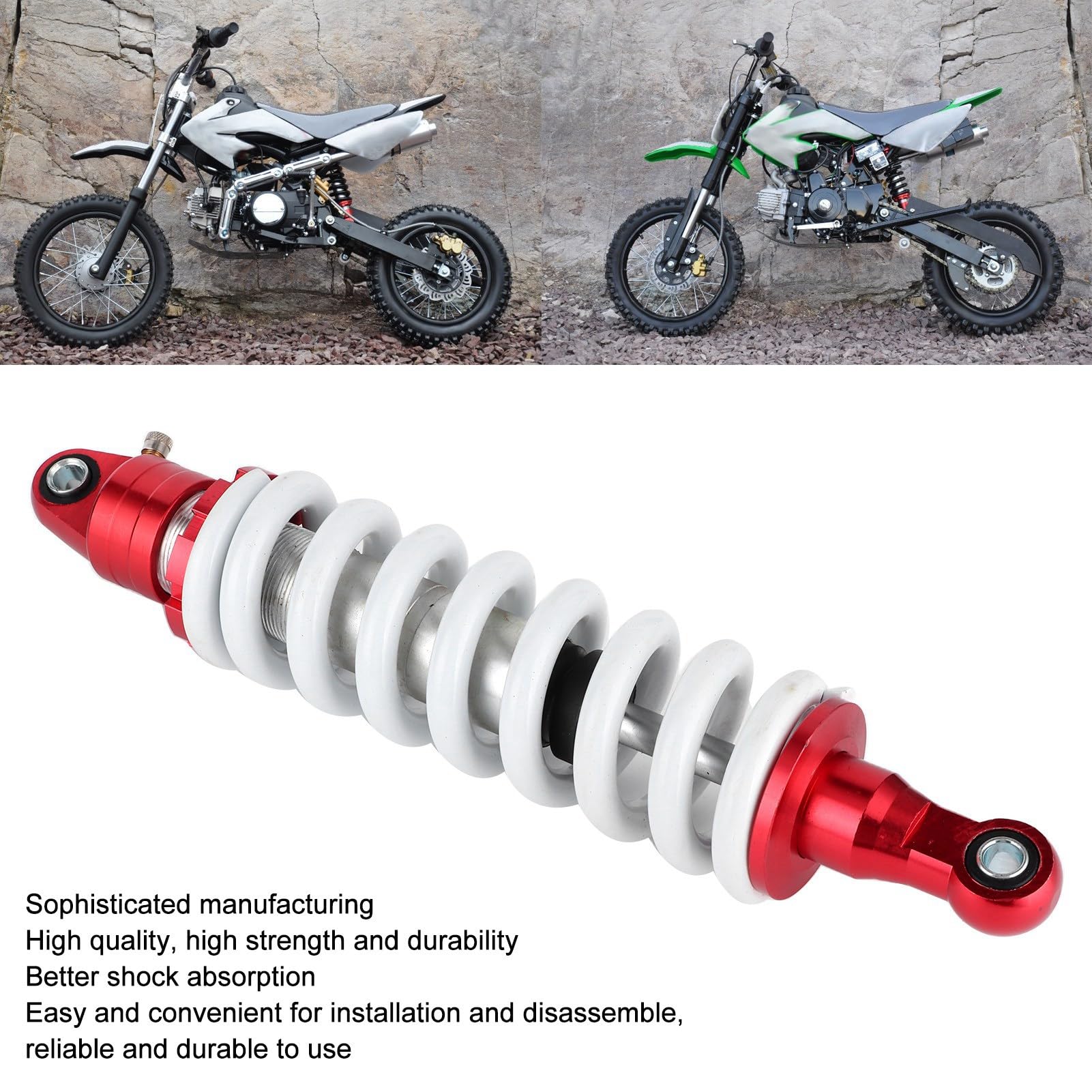 Qiilu tylny amortyzator uniwersalny 330mm tylny amortyzator regulowane tłumienie dla Pit Quad Dirt Bike ATV