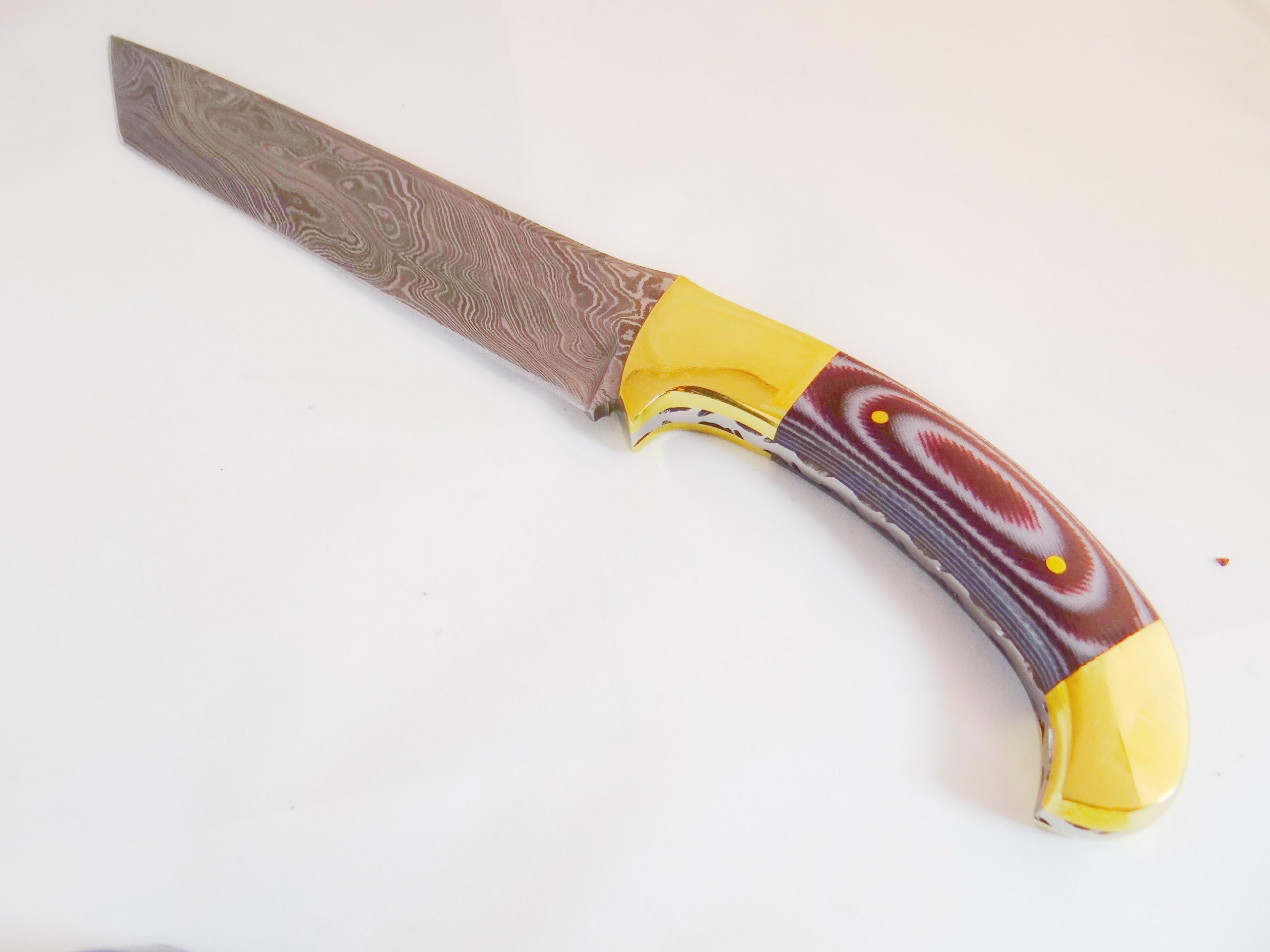 HUGE SALE !13 RUBY 11.5 " Tanto Hunting Knife DAMASCUS KNIFE COMPANY