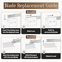 Vista 9 de Facón Beard Razor for Men - Professional Beard Shaping Tool Grooming Kit with 11 Replacement Blades, Mustache Shaper, Edger & Lineup, Premium