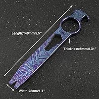 Vista 2 de Herramienta de bolsillo EDC Pry Bar,Llave hexagonal multiherramienta de titanio, destornillador, extractor de uñas, llavero abridor de botellas