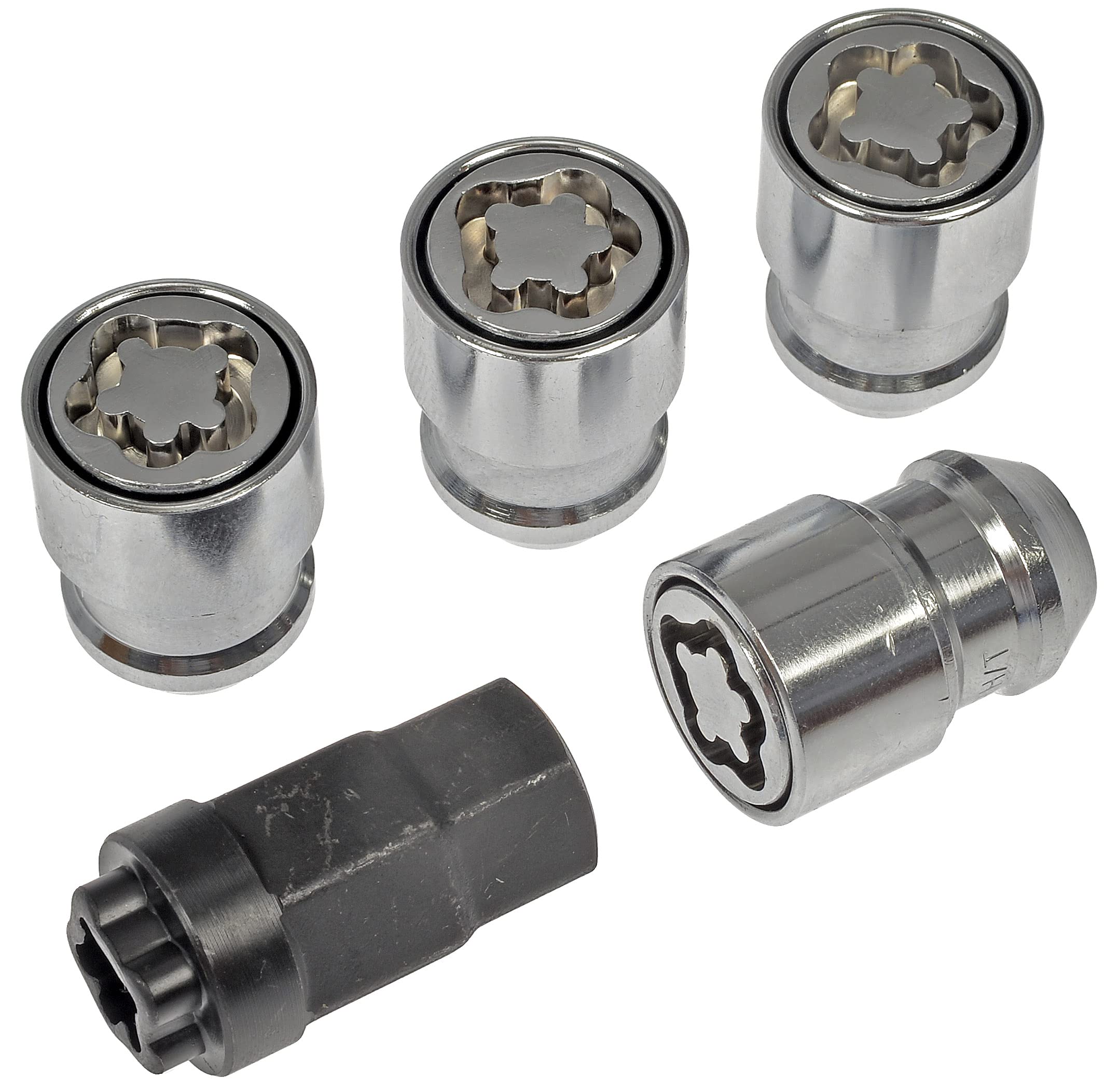 Dorman 611-122FK Kit d'écrous de roue 1/2-20 Dometop – 3/4" Hex, 1-5/16" Longueur avec verrou pour certains modèles, chrome (OE FIX)
