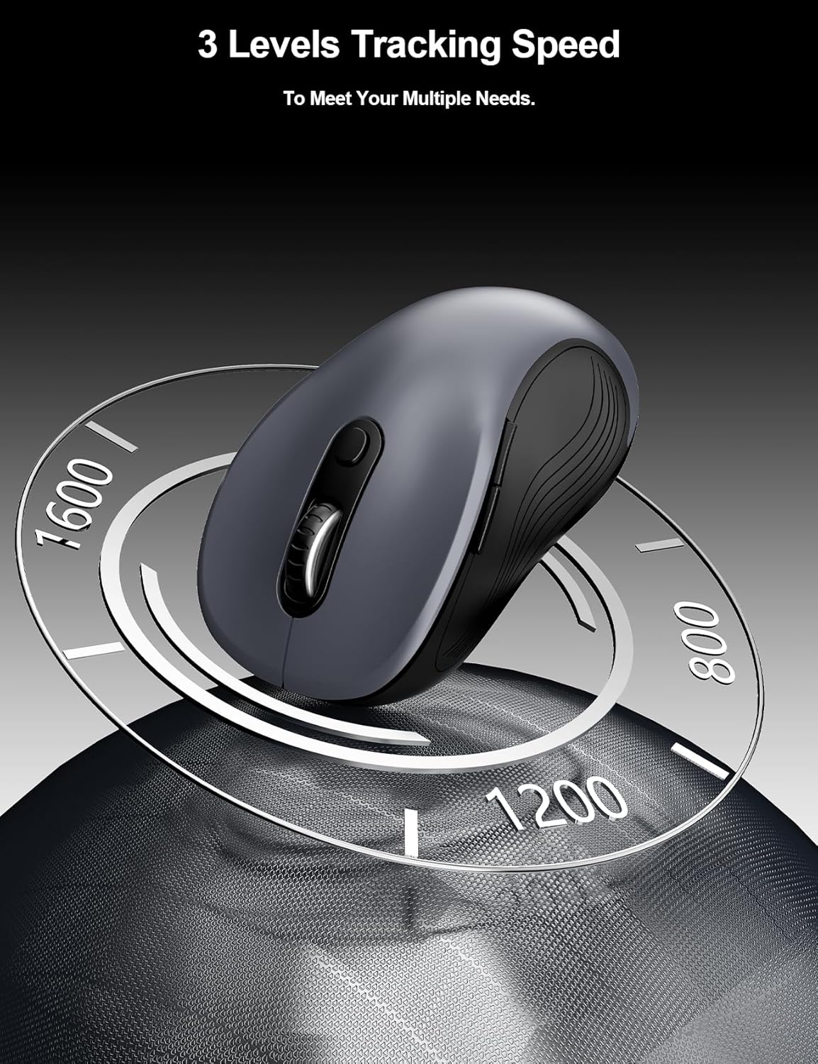 Trueque Wireless Mouse for Laptop, 2.4GHz Ergonomic Computer Mouse with Back & Forward Buttons, 3 Adjustable DPI Levels, 6 Buttons, Optical USB Cordless Mice for Windows PC (Space Gray, 10 Pack)