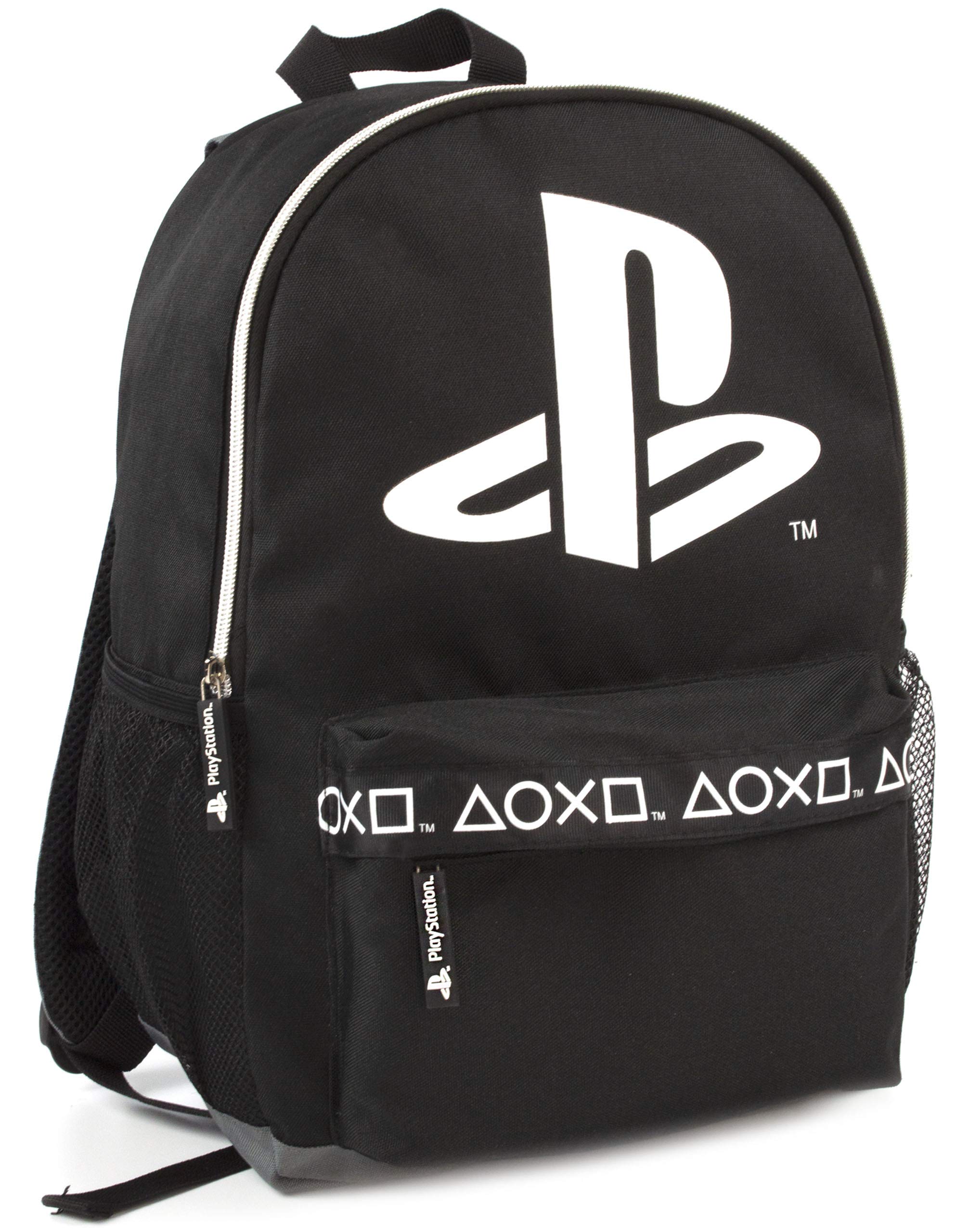 PlaystationSony Logo Black Gamer Backpack | 16 Stylish Bag for Gaming Enthusiasts | Level Up Your Style with Iconic Design | Multiple Compartments | Durable Material for Long-Lasting Use