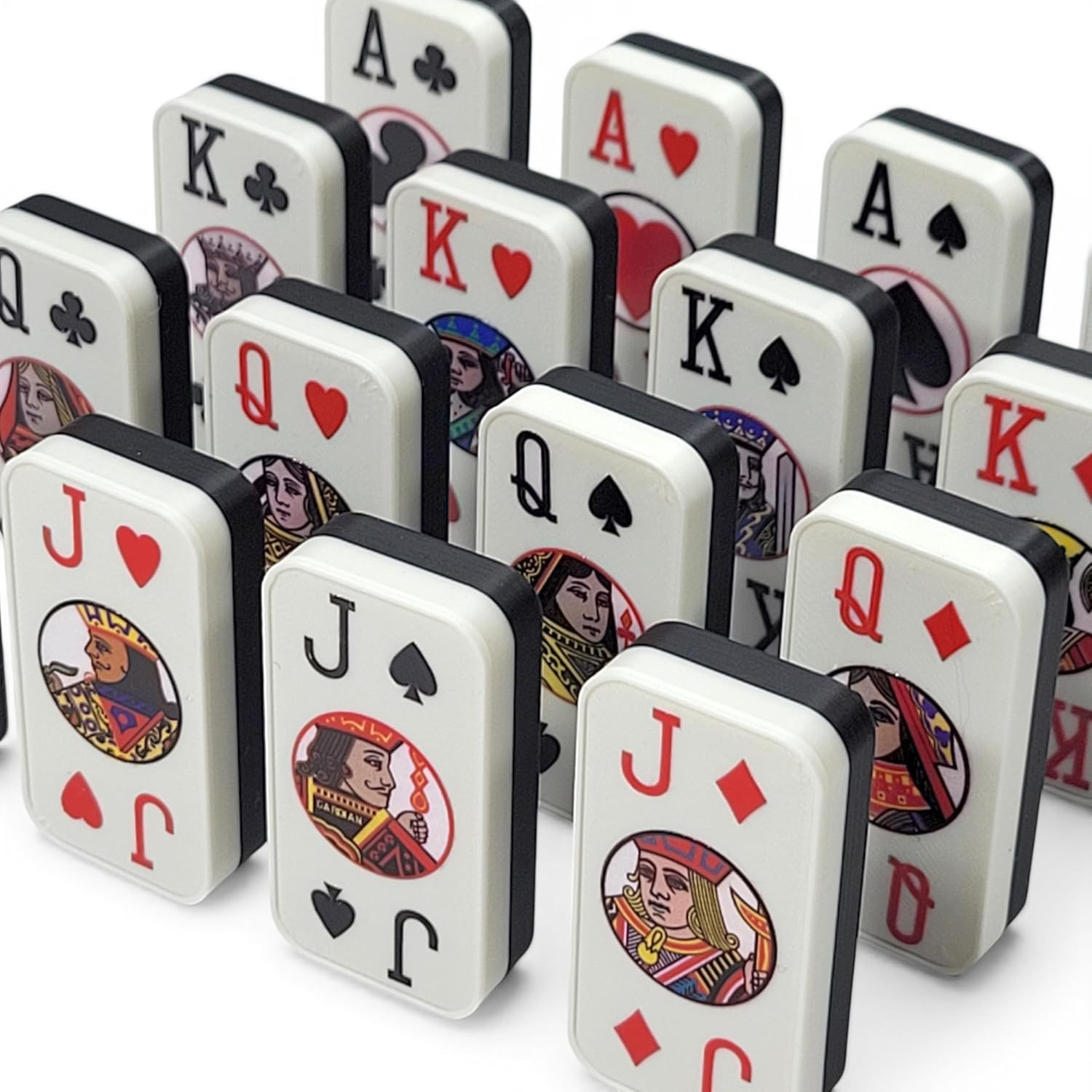 Poker Dominoes - Cardian Brand Domino Playing Cards - Standard 52 Poker Card Faces w/2 Jokers, Two-Tone Back - Made in USA (Black)