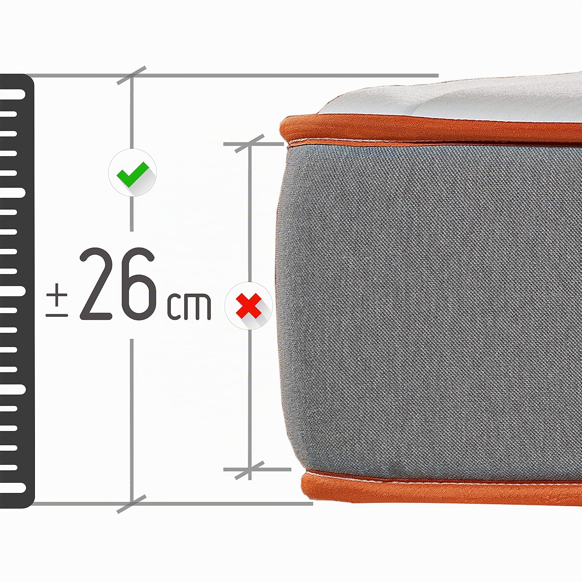 What The Sleep I Colchón sostenible Premium viscoelástico Soja Natural y HR, 26cm I Modelo Rock I 135x190 I Gris I Firmeza Alta, Confort Total I Transpirabilidad Alta I Protección higiénica