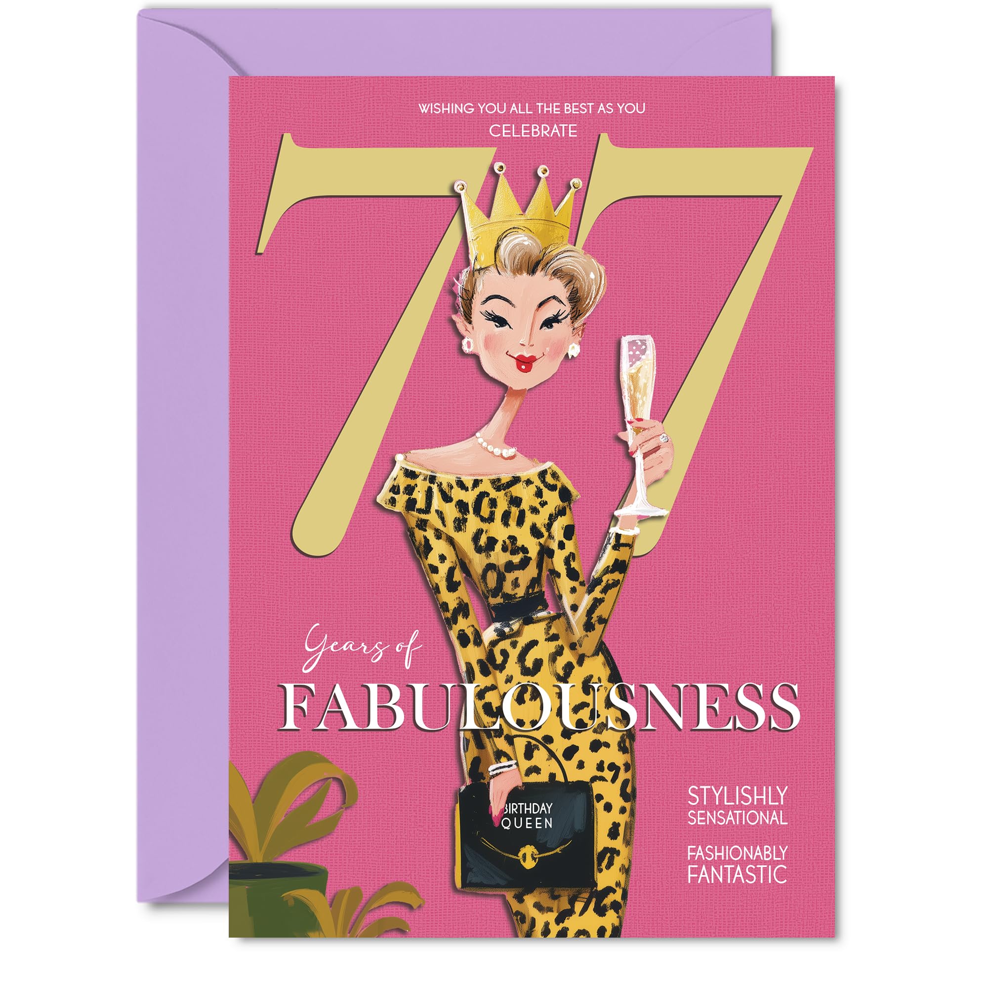 77th Birthday Cards for Women - Years Of Fabulousness - Happy Birthday Card for 77 Year Old Woman Grandma Granny Sister Nanny, A5 Bday Greeting Cards