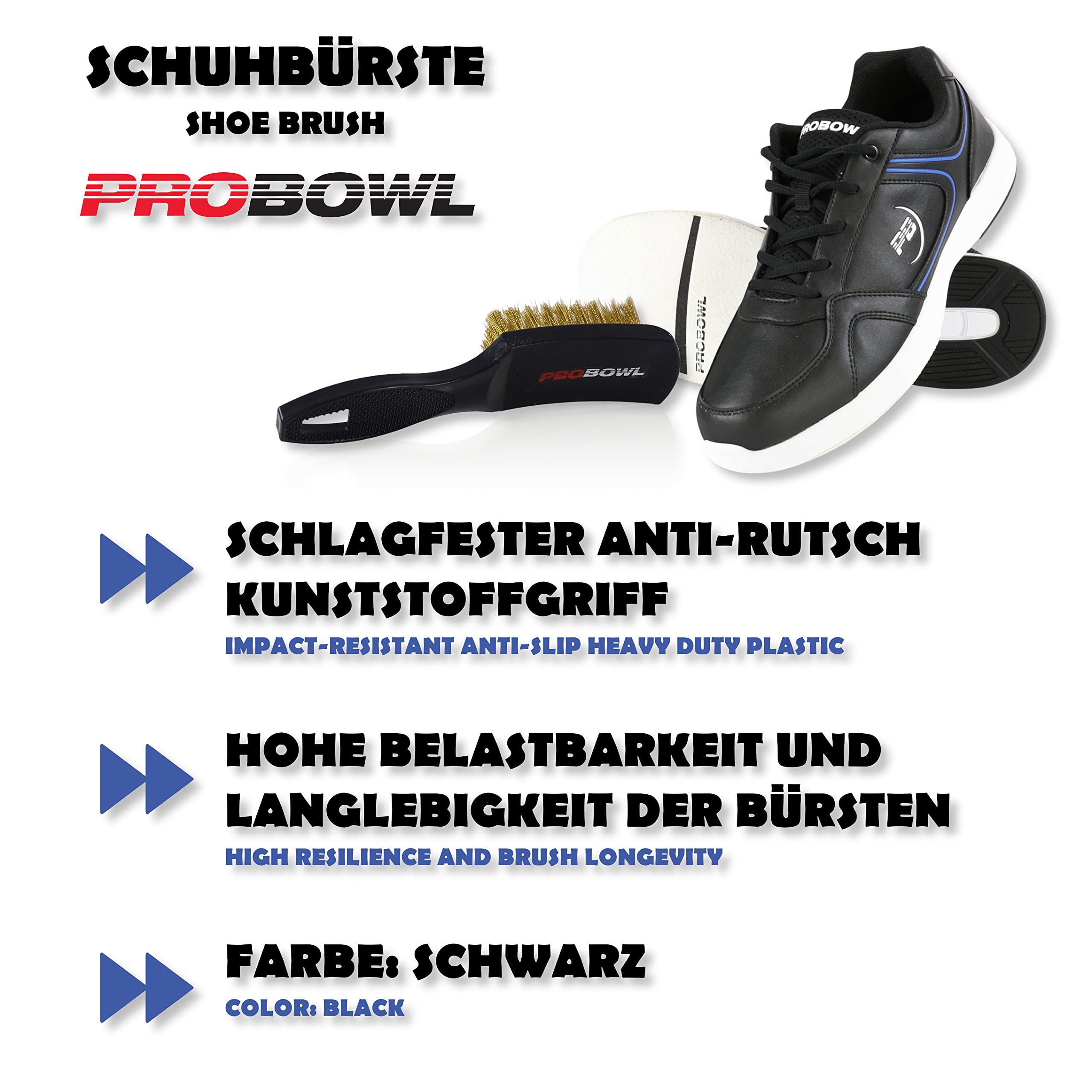 Brosse à Chaussures De Bowling Hammer - Pour Semelles Coulissantes, Poils Longs, Poignée Ergonomique, Couleur Orange, Entretien Et Contrôle Du Glissement