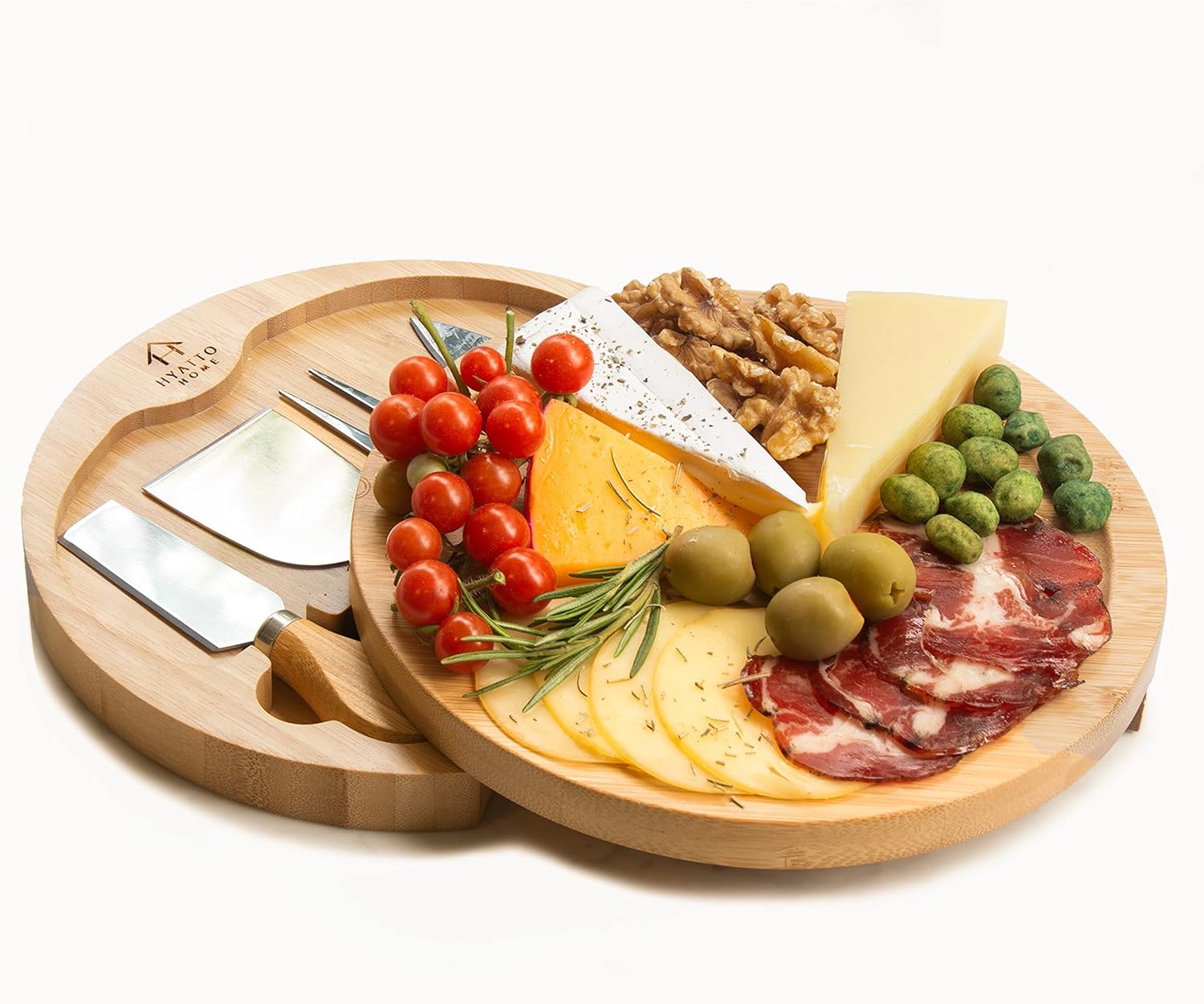 Swiveling Cheeseboard Small Charcuterie Boards, Cutboard Pro, Clear Cutting Board