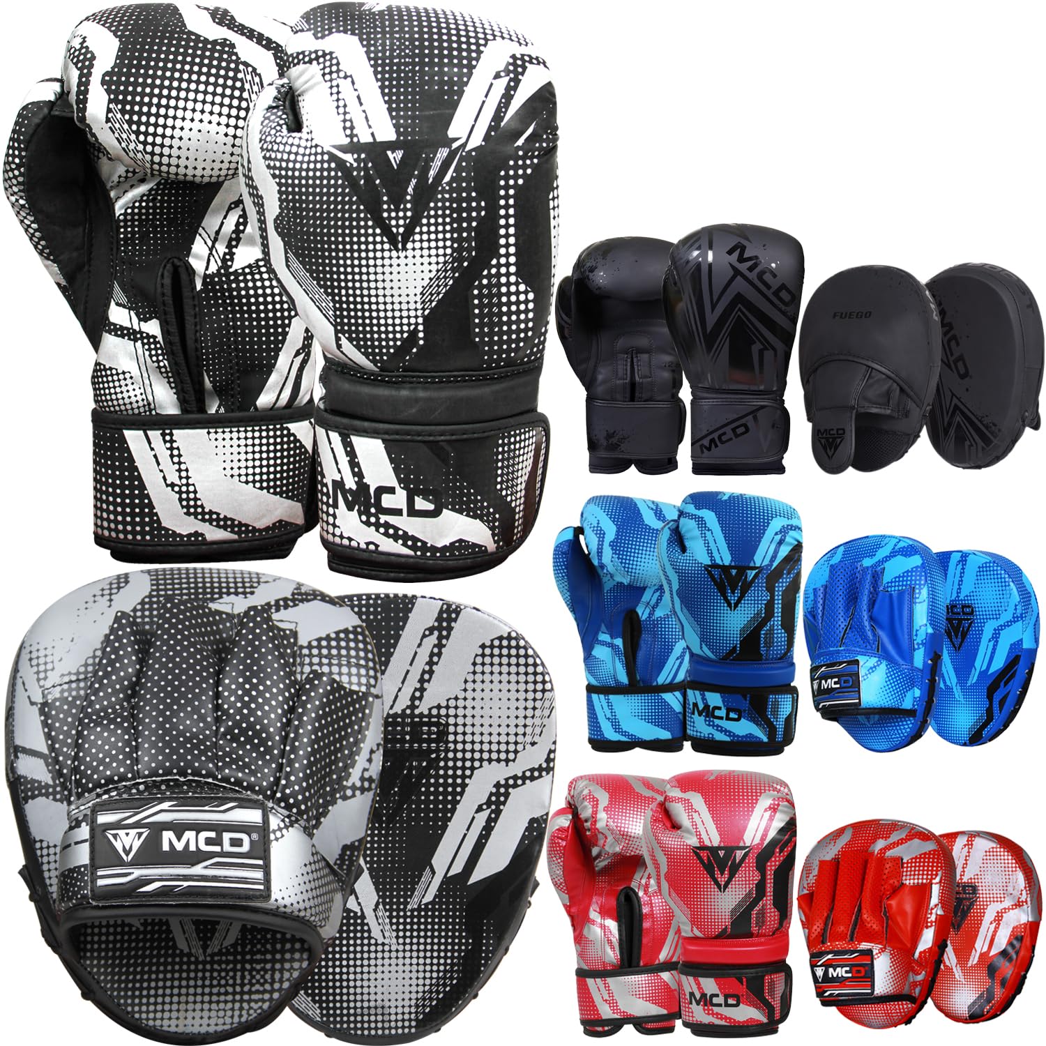 MCD boxing gloves and pads
