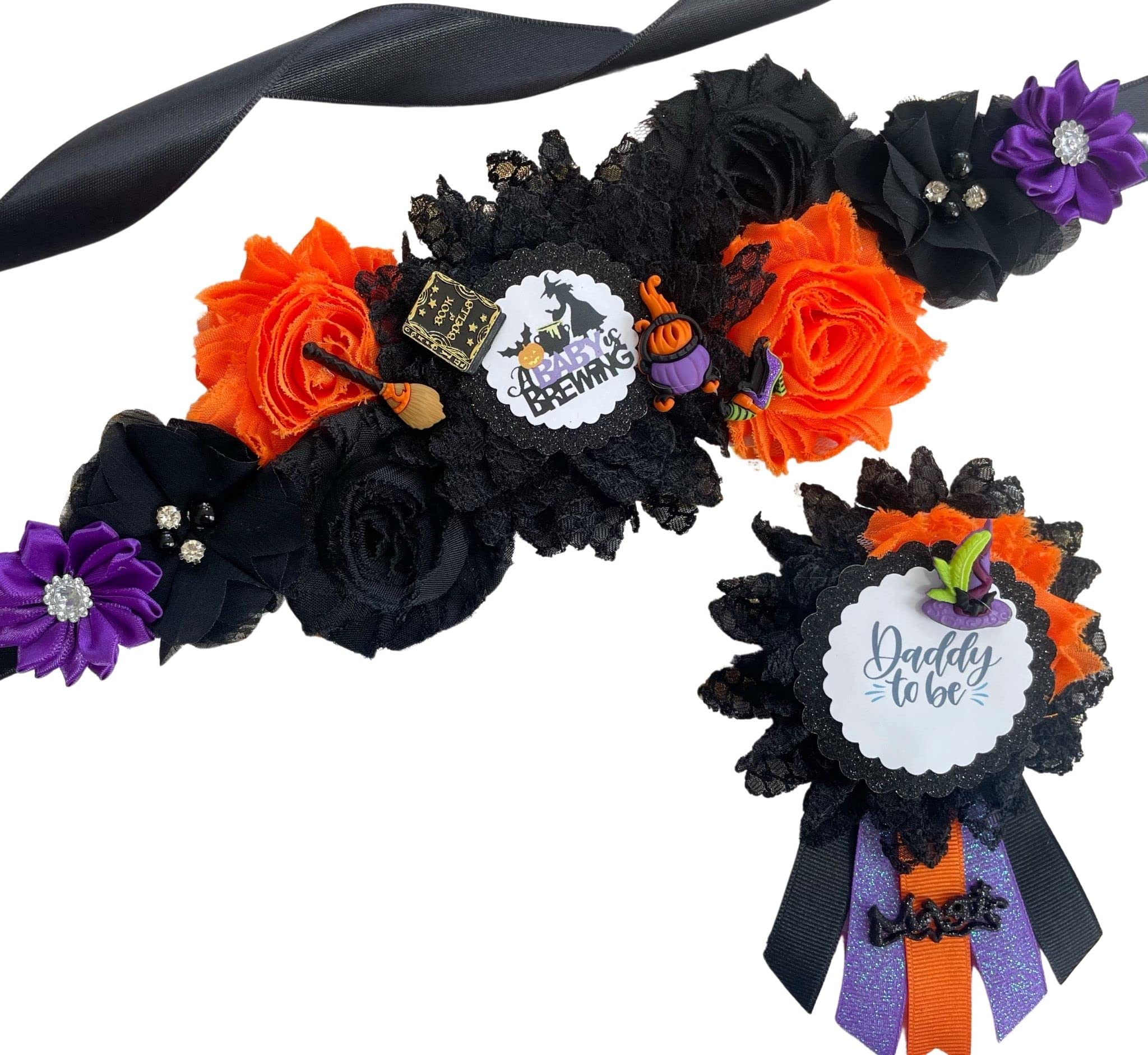 A Baby is Brewing Baby Shower Mom To Be Sash, Halloween Maternity Sash, Halloween Gender Reveal Sash, A Baby is Brewing Maternity Sash