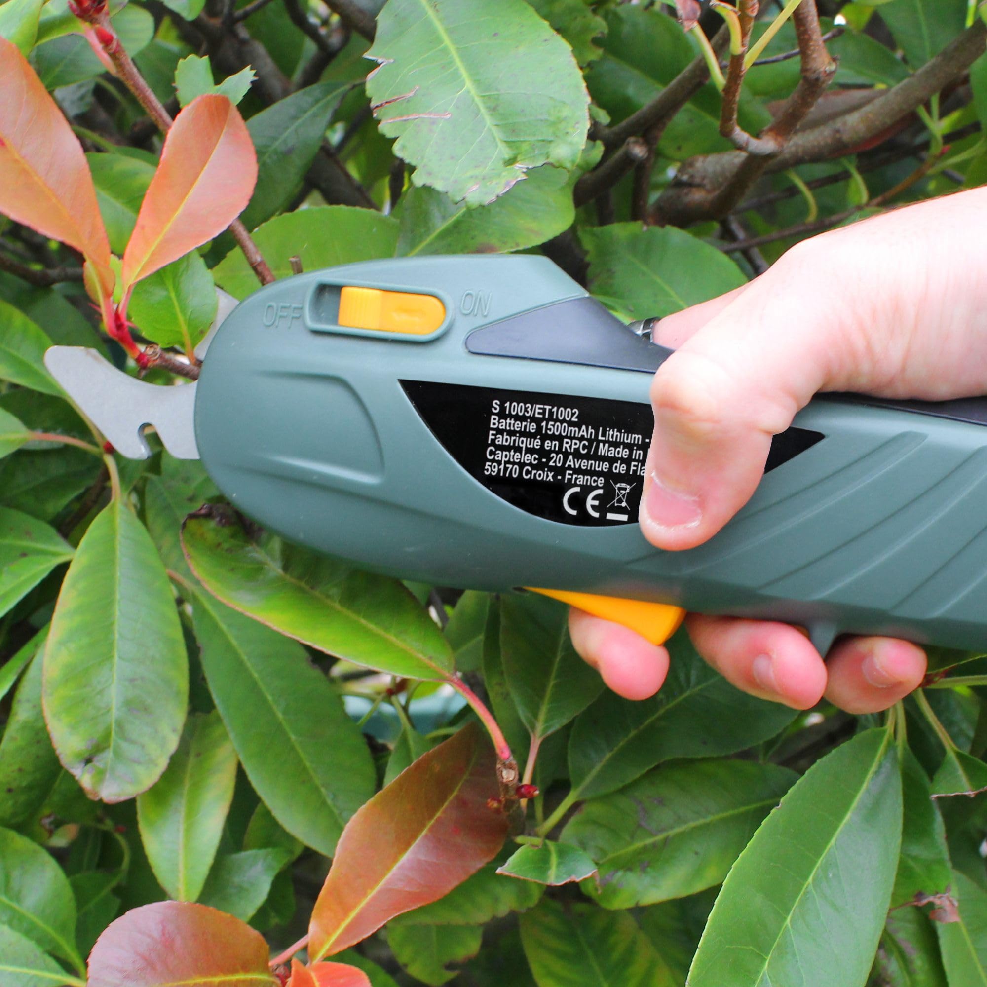 Tijeras de podar inalámbricas eléctricas con batería de litio recargable de 7,2 V - Cortarramas eléctrico - Podadora de jardín eléctrica - Cizalla de jardín - Cuchillas de acero