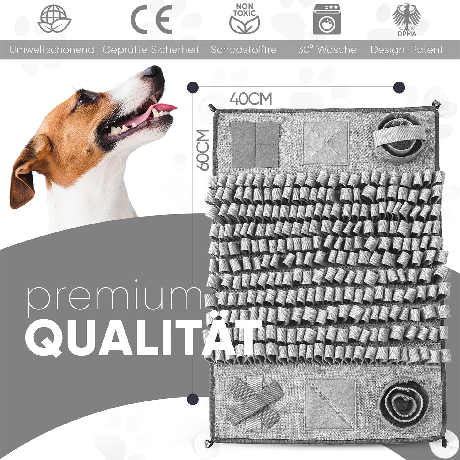 [Vainqueur du test Tapis à renifler pour chiens et chats + e-book gratuit – Jouet interactif pour chien résistant aux morsures – Jouet intelligent pour la promotion et l'utilisation –