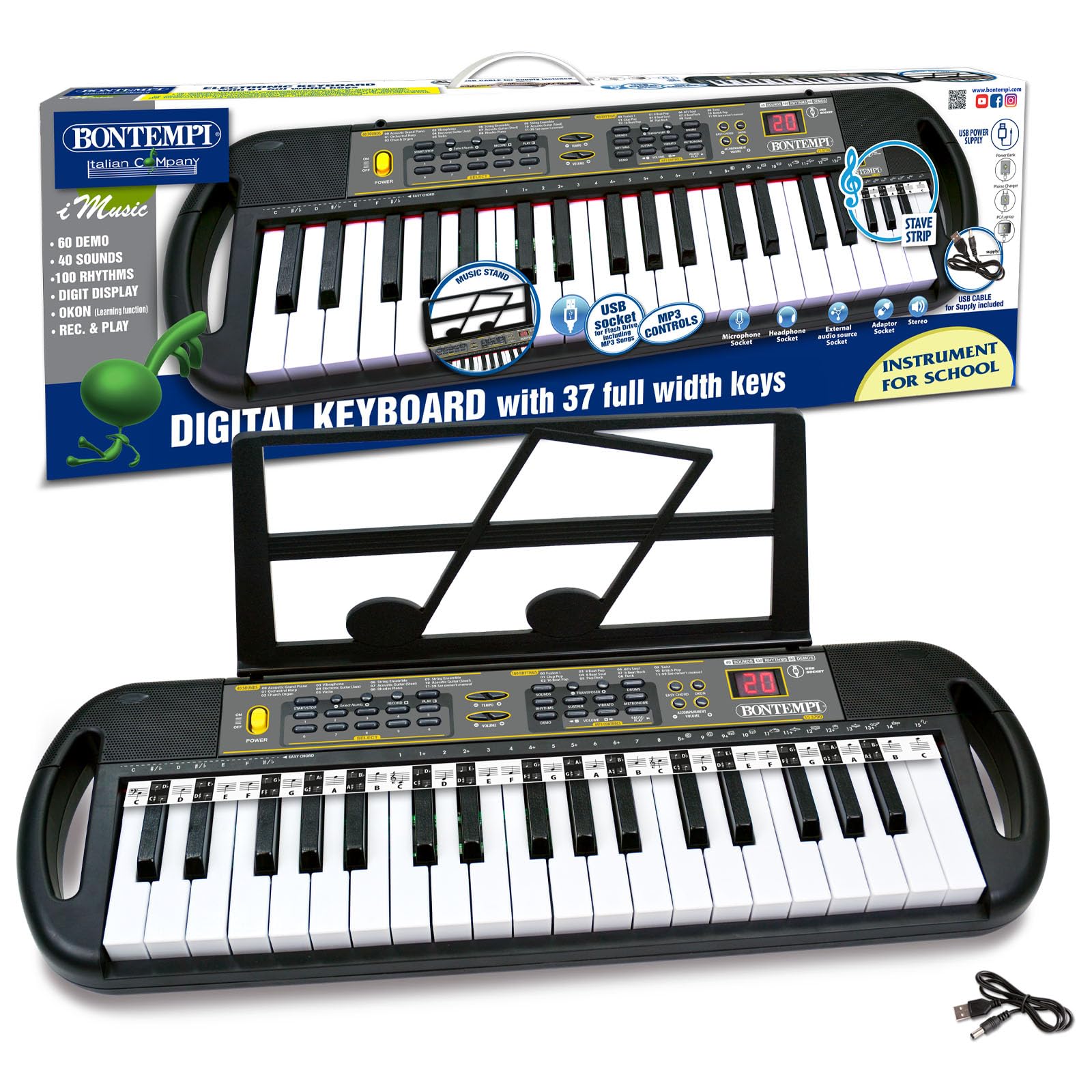 Bontempi - ProKey - Tastiera a 37 Tasti, 640x170x240 mm