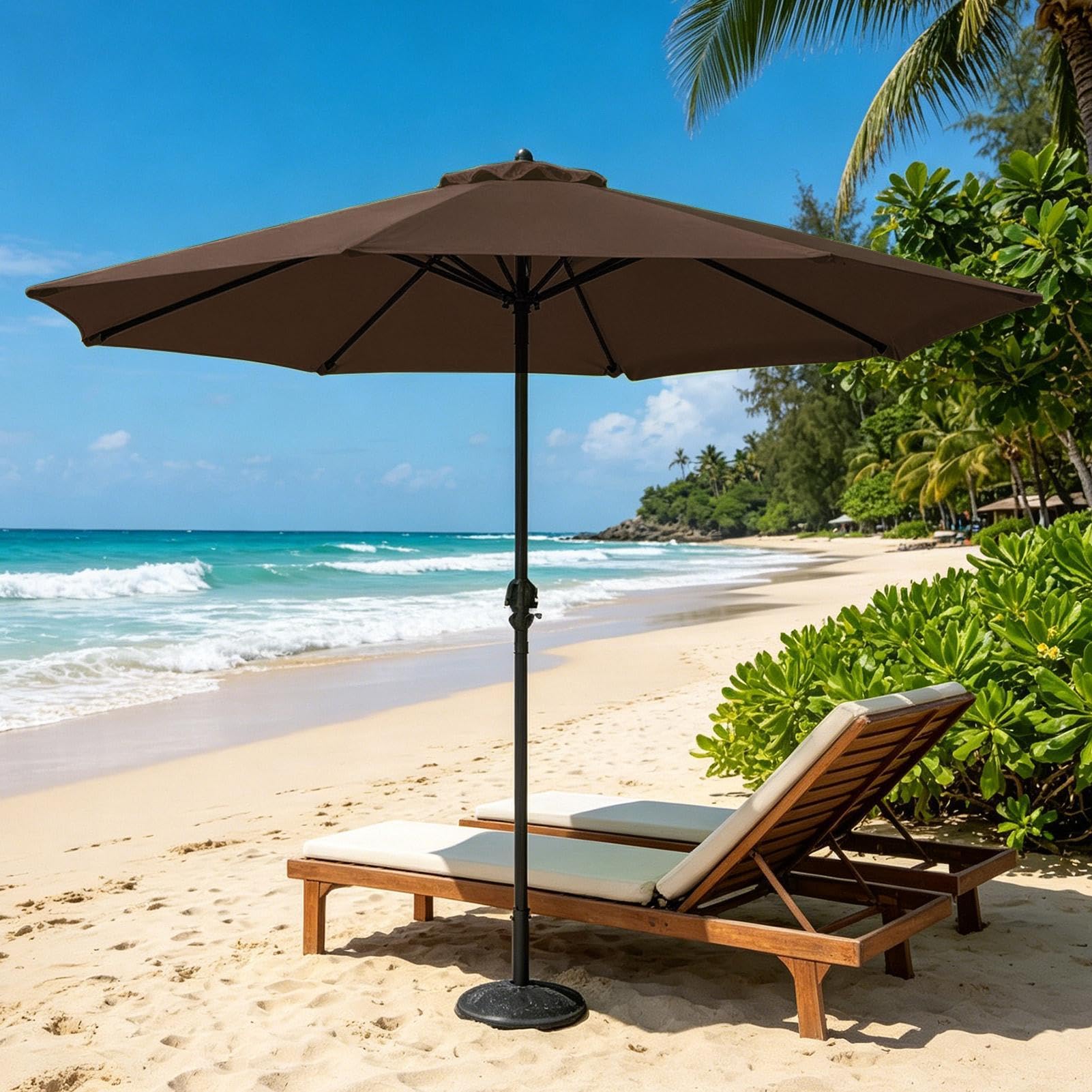 Toile de rechange pour parasol d'extérieur Toile Imperméable 8 Baleines