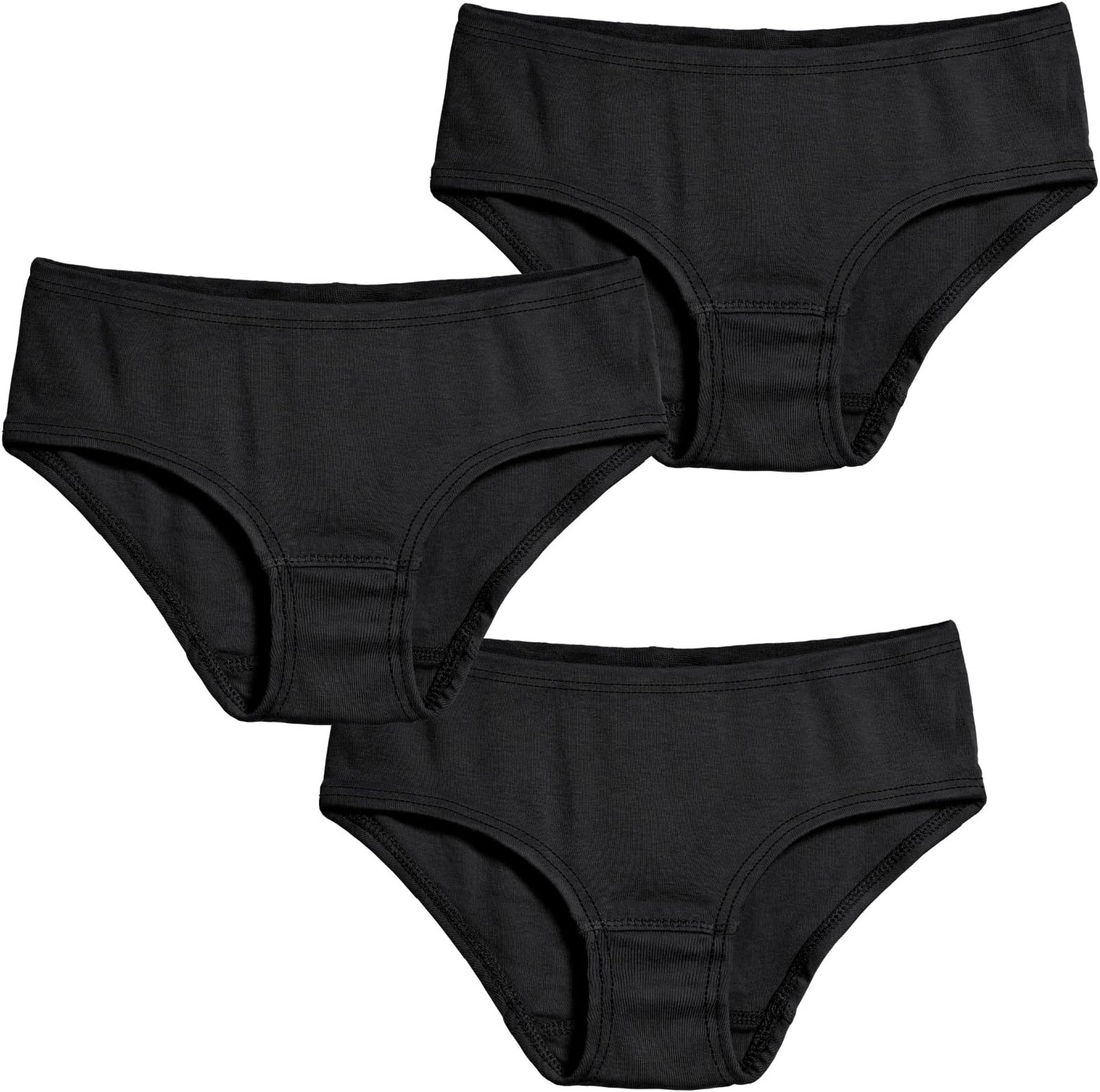 City Threads Girls' Briefs Underwear Panties in 100% Cotton - for Sensitive Skin Made in USA, 3-Pack