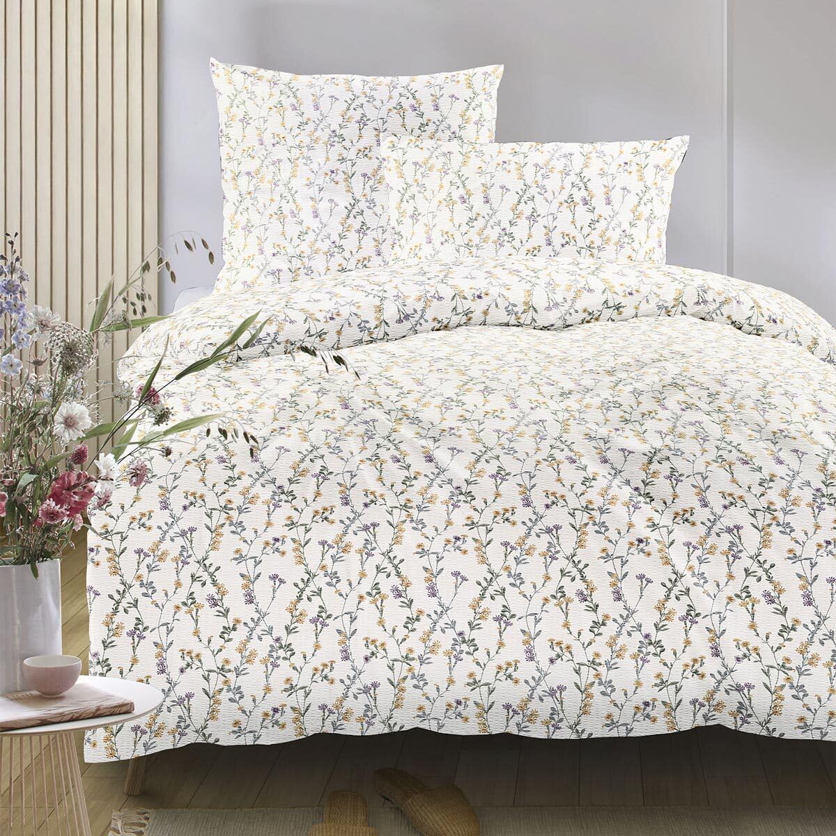 Irisette Seersucker Bettwäsche Easy 8665 gelb