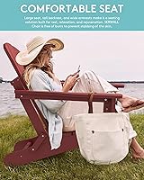 Vista 178 de SERWALL - Silla plegable Adirondack para patio, jardín, exterior, resistente a la intemperie, sillas para hoguera, color naranja