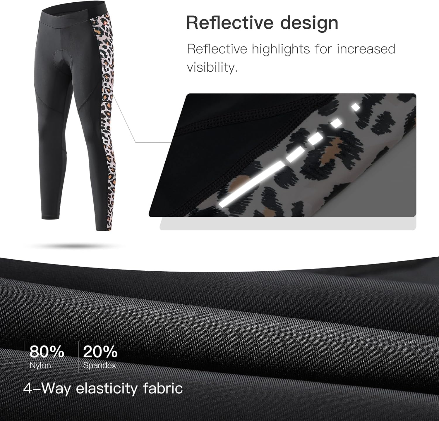 Santic Women's Cycling Pants High Waist 4D Padded Cycling Capris Shorts 3/4 Biking Tights Pockets - Image 4