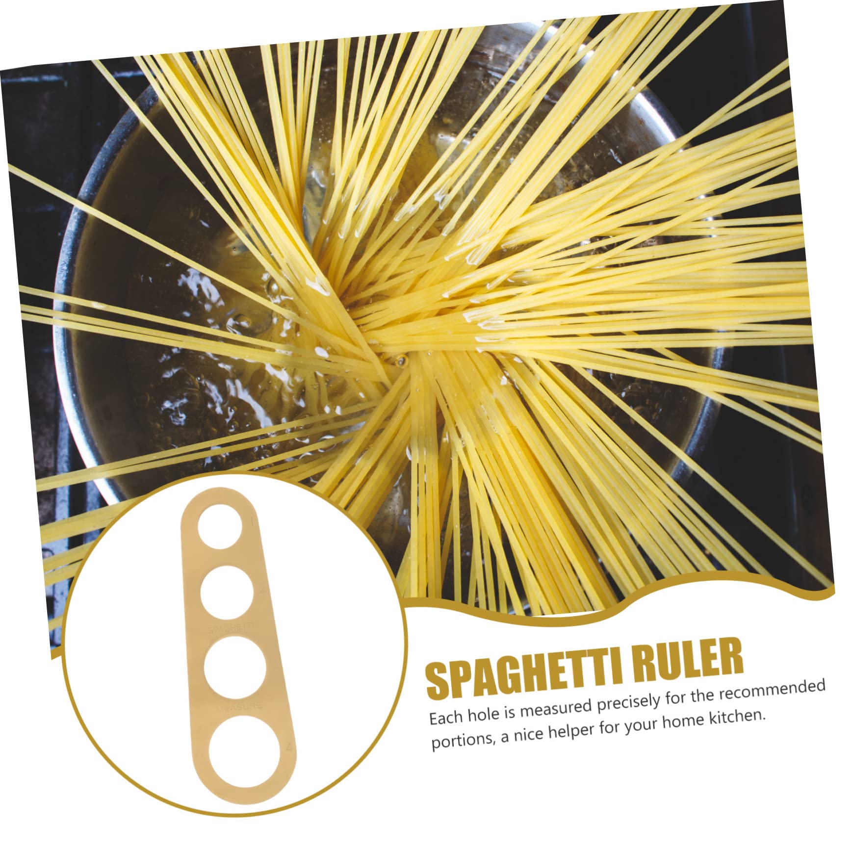 Garneck 3pcs 4-hole Pasta Ruler Pastina Pasta Italian Pasta Spaghetti Portion Diameter Spaghetti Measure Tool Spaghetti Portion Measurer Pasta Portion Tool Spagmoss Stainless Steel Golden