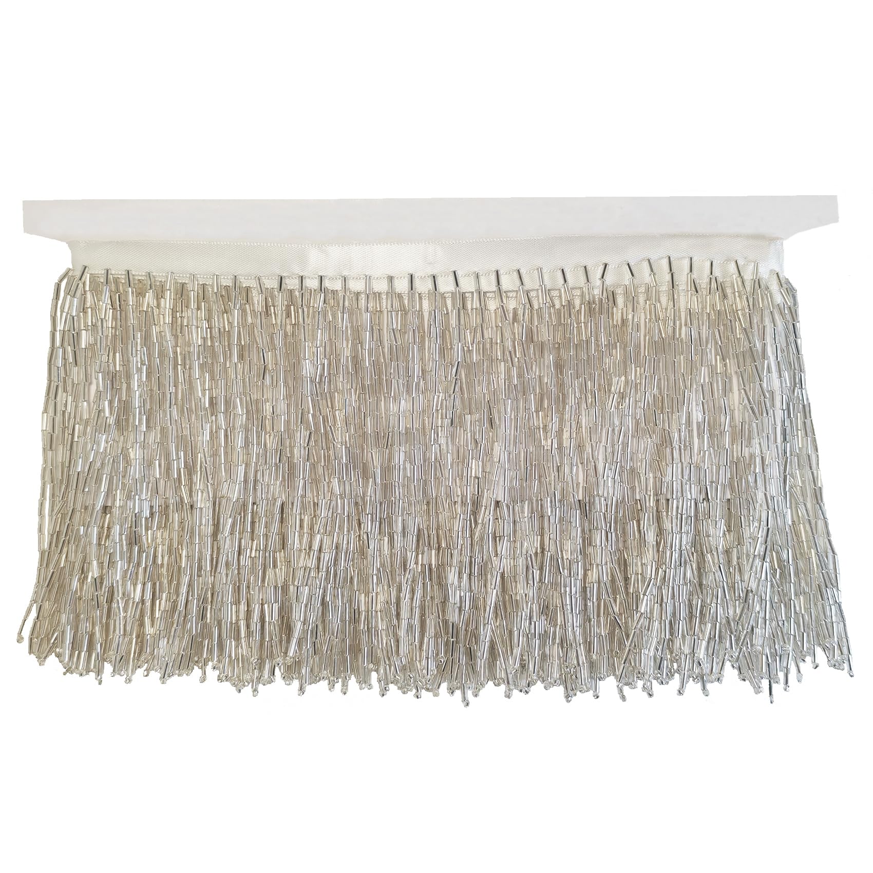 beaded fringe trim for dresses 1 Yard Glass Tube Beaded 15CM Fringe Tassel Trim Ribbon DIY Dance Costume Dress