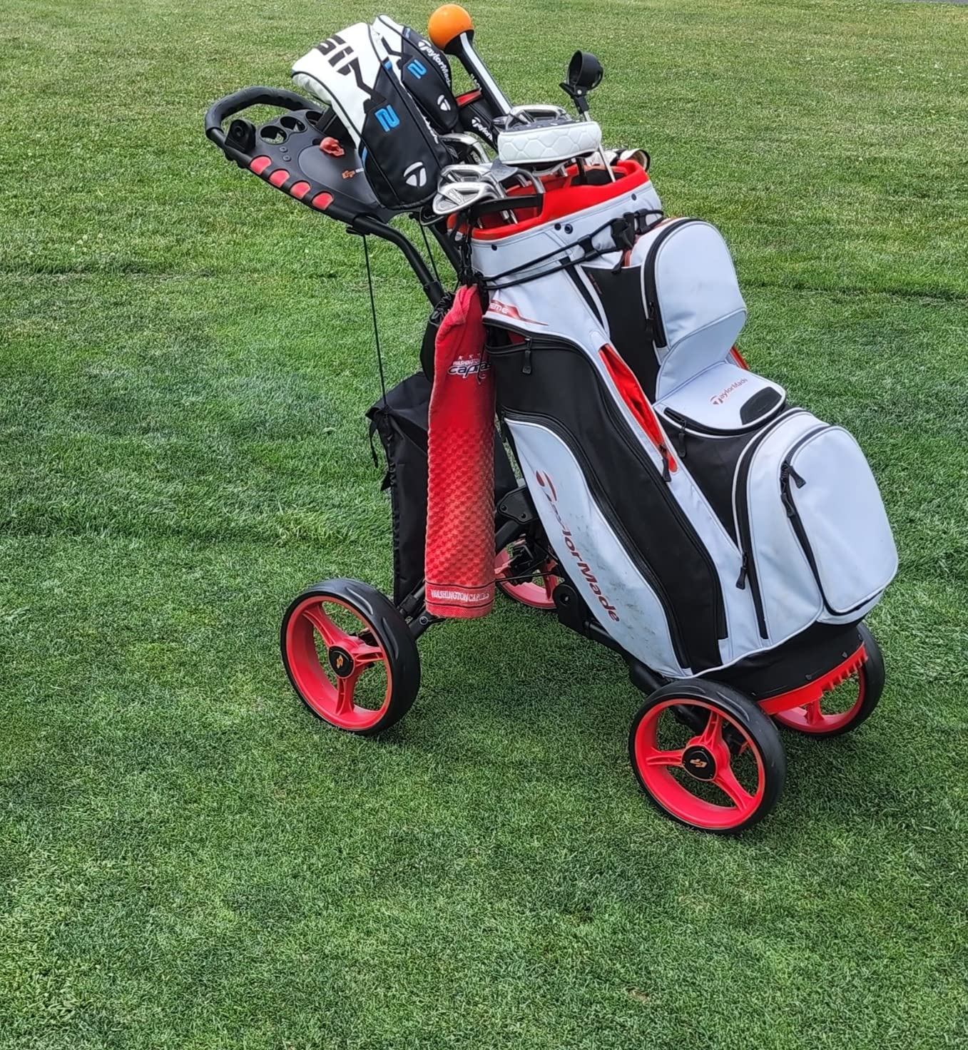 26/mo Finance Tangkula Golf Push Pull Cart, Lightweight Aluminum