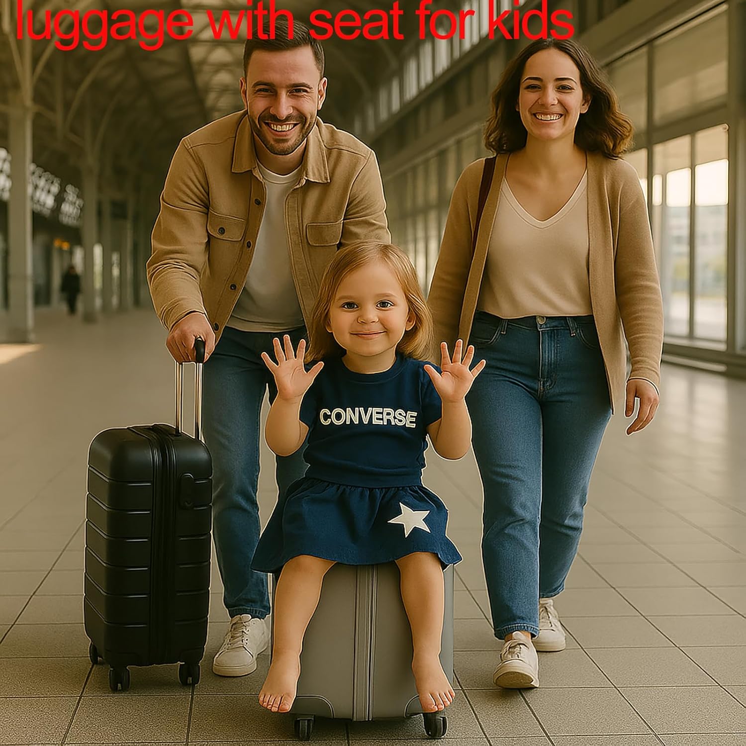 Ride on Suitcase for Kids - Lightweight Rolling Luggage with Wheels, Durable Design for Children Ages 3-8, Perfect for Travel