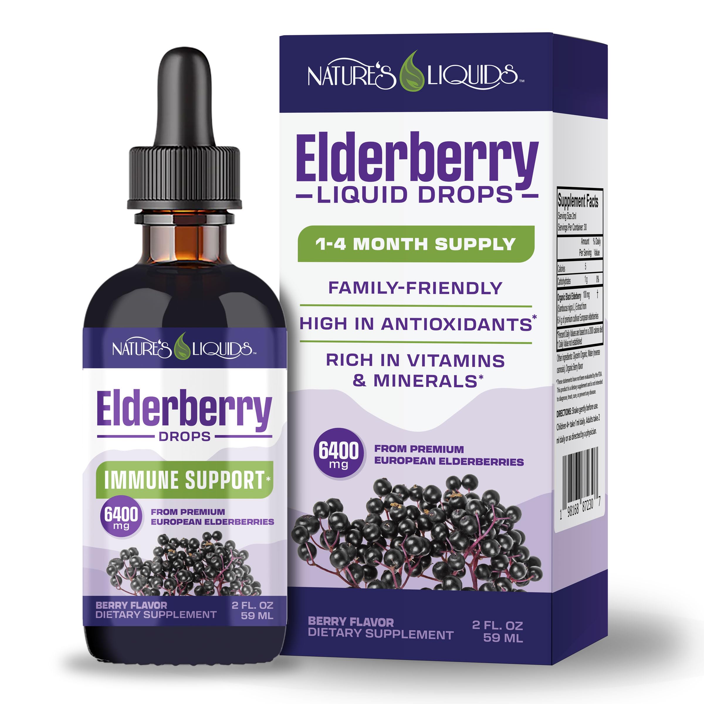 NOW Supplements  Elderberry Liquid 500 mg  10:1 Concentrate  Free Radical Scavenger*  8-Ounce