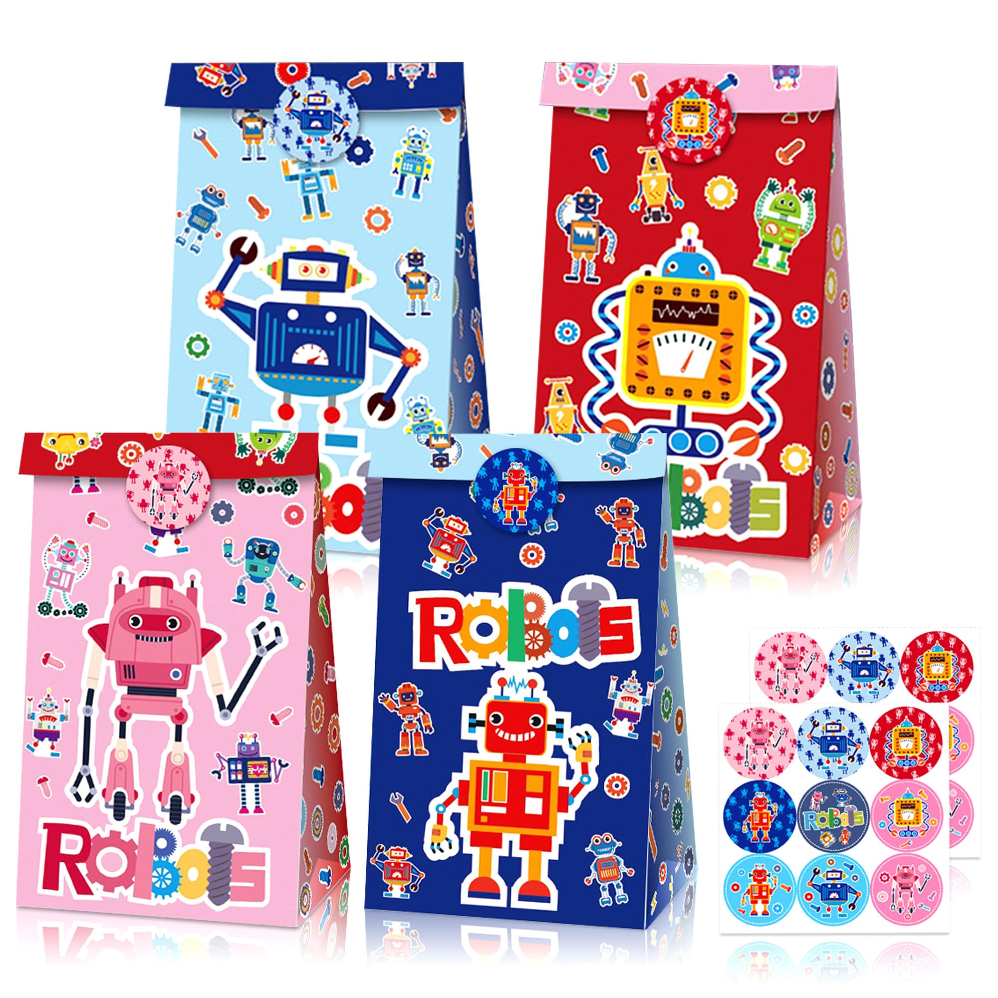 Borse Popcorn Tema Costruzione - 12 Pezzi Bomboniere Compleanno Bambini