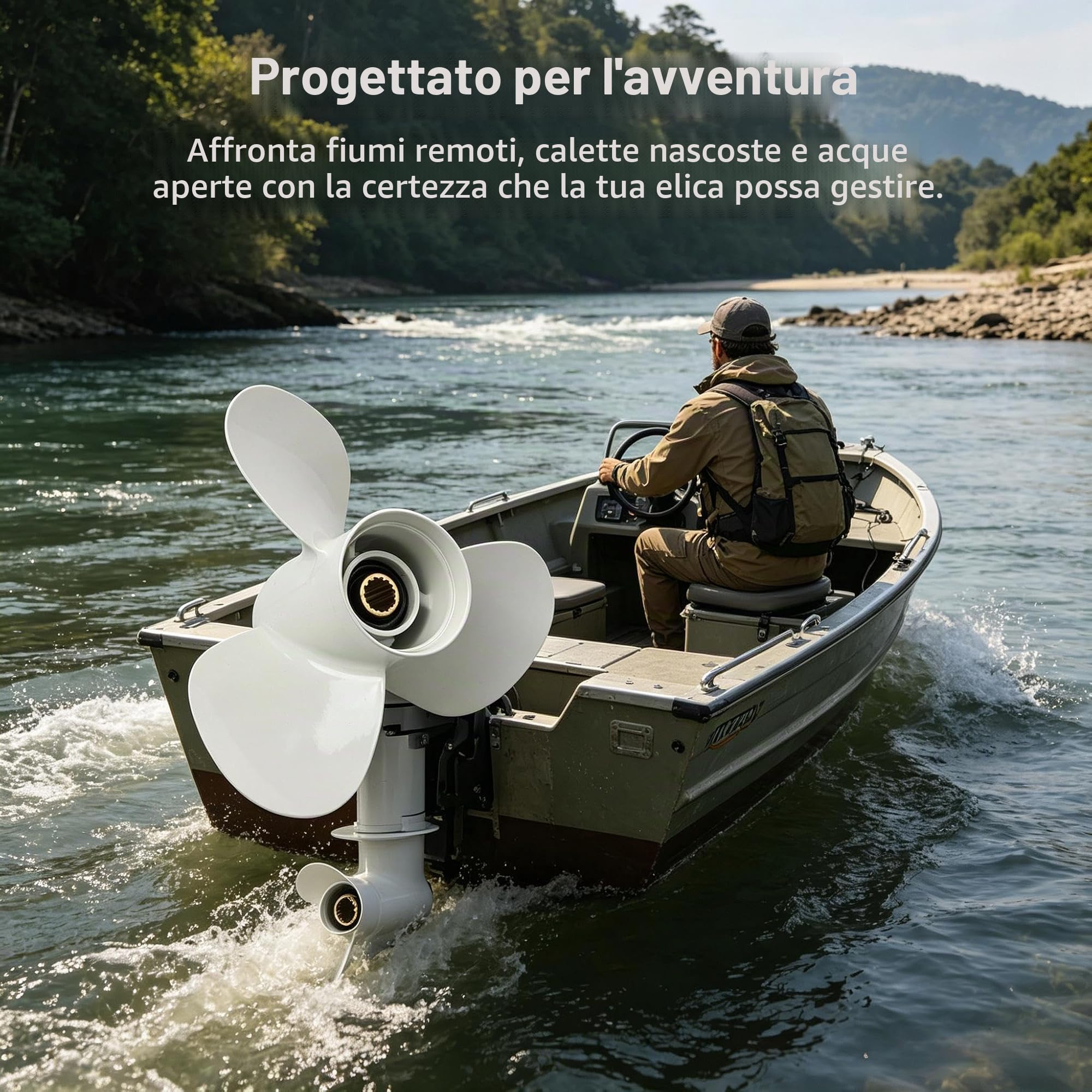 Elica per barche in alluminio 11 1/8 13 per fuoribordo 25-60HP Design a 3 pale Parte motore prestazioni marine compatibile con più modelli 663-45945-02-EL