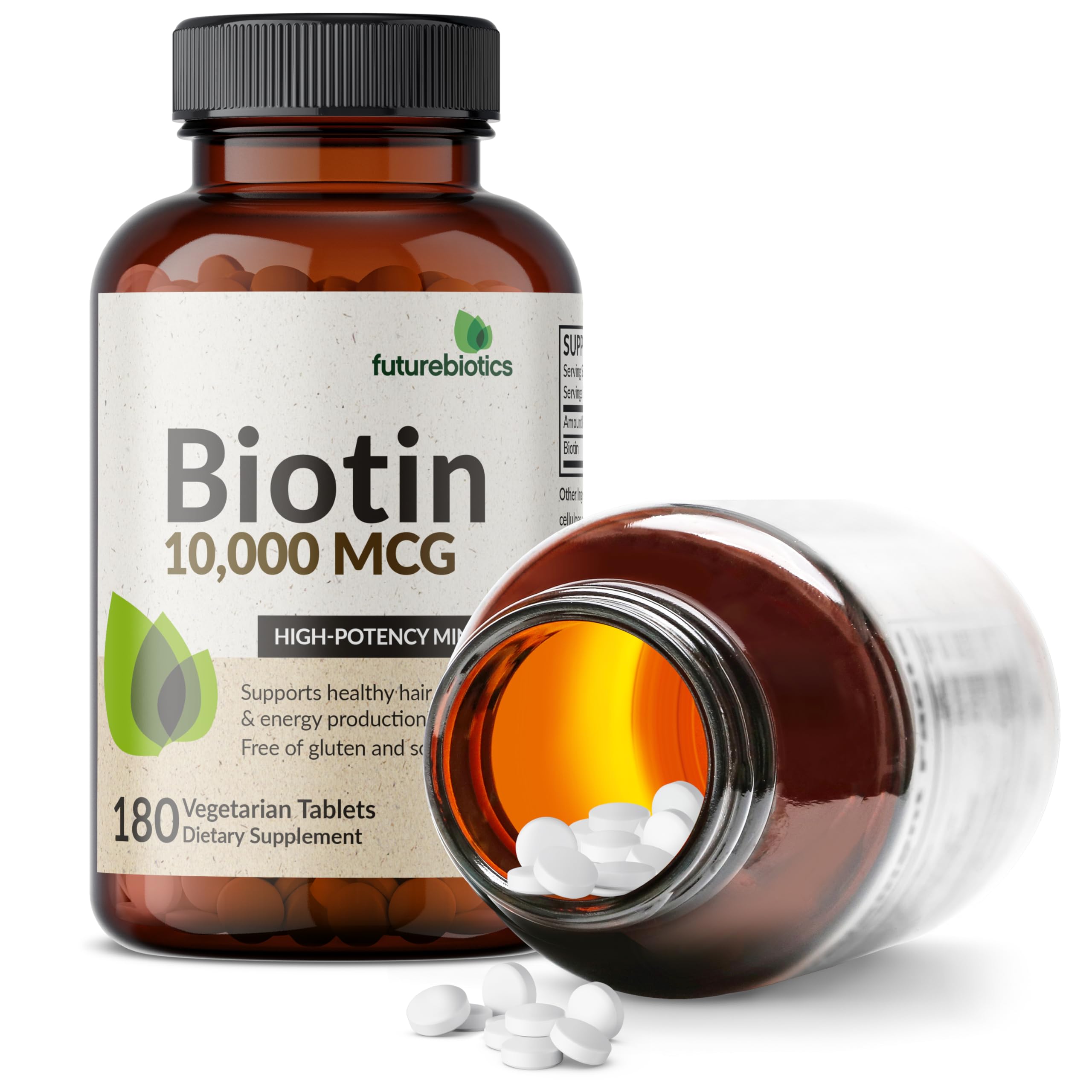 Futurebiotics Biotin 10,000 mcg Hair, Skin & Nails, 180 Vegetarian Tablets — Amazon image 6