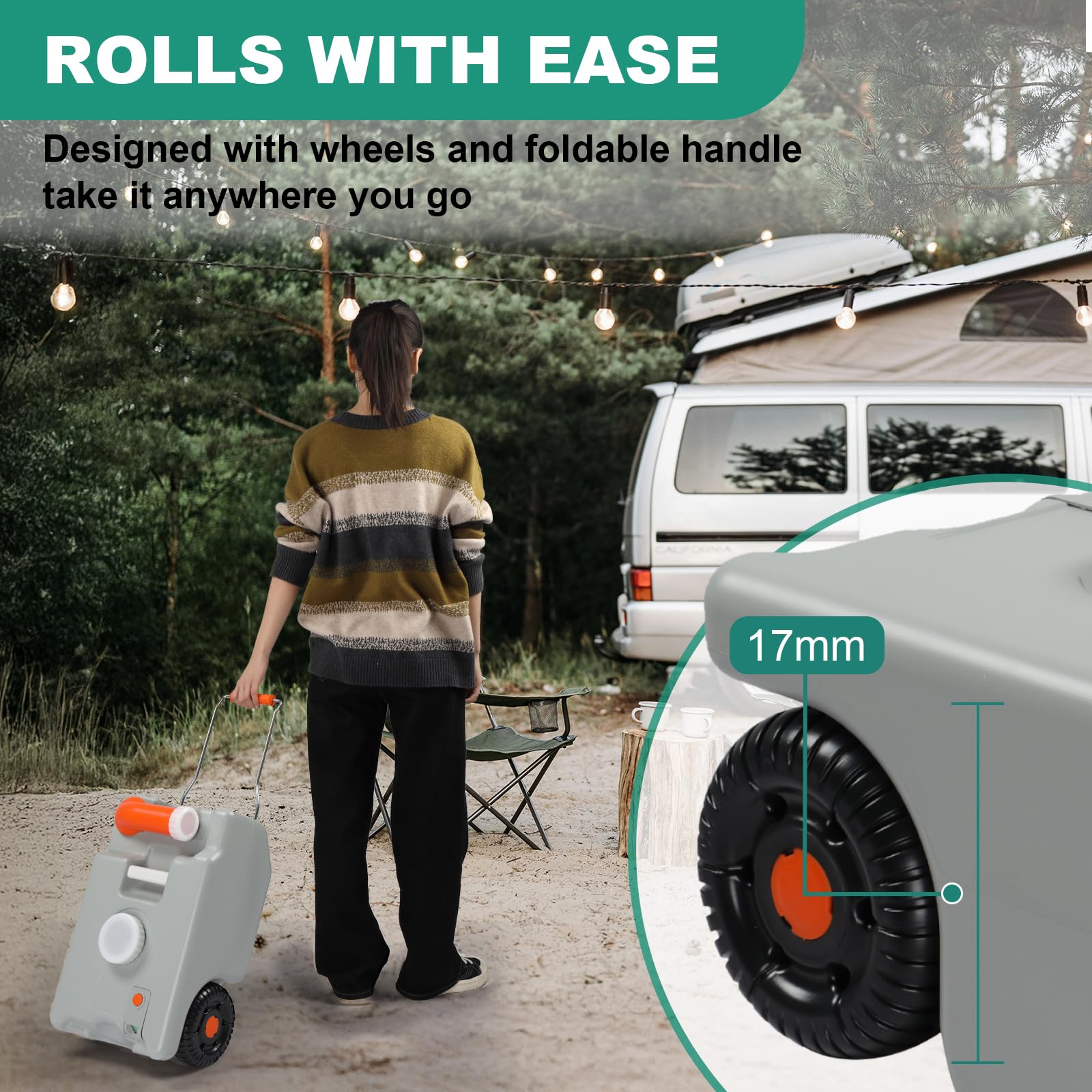 Cryfokt 10,5 Gallon RV Wateropslagtank Aanpasbaar Ontwerp voor Campers