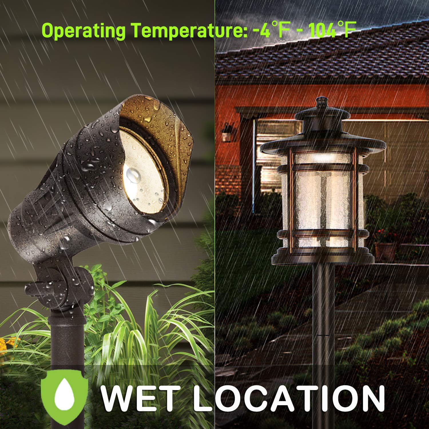 hykolity 8 Pack Low Voltage LED Landscape Kits, 12V Pathway Flood Light Kits, 10W 390LM and 3.4W 155LM Wired for Outdoor Yard Lawn, Die-cast Aluminum, 50W and 30W Equivalent - Image 6