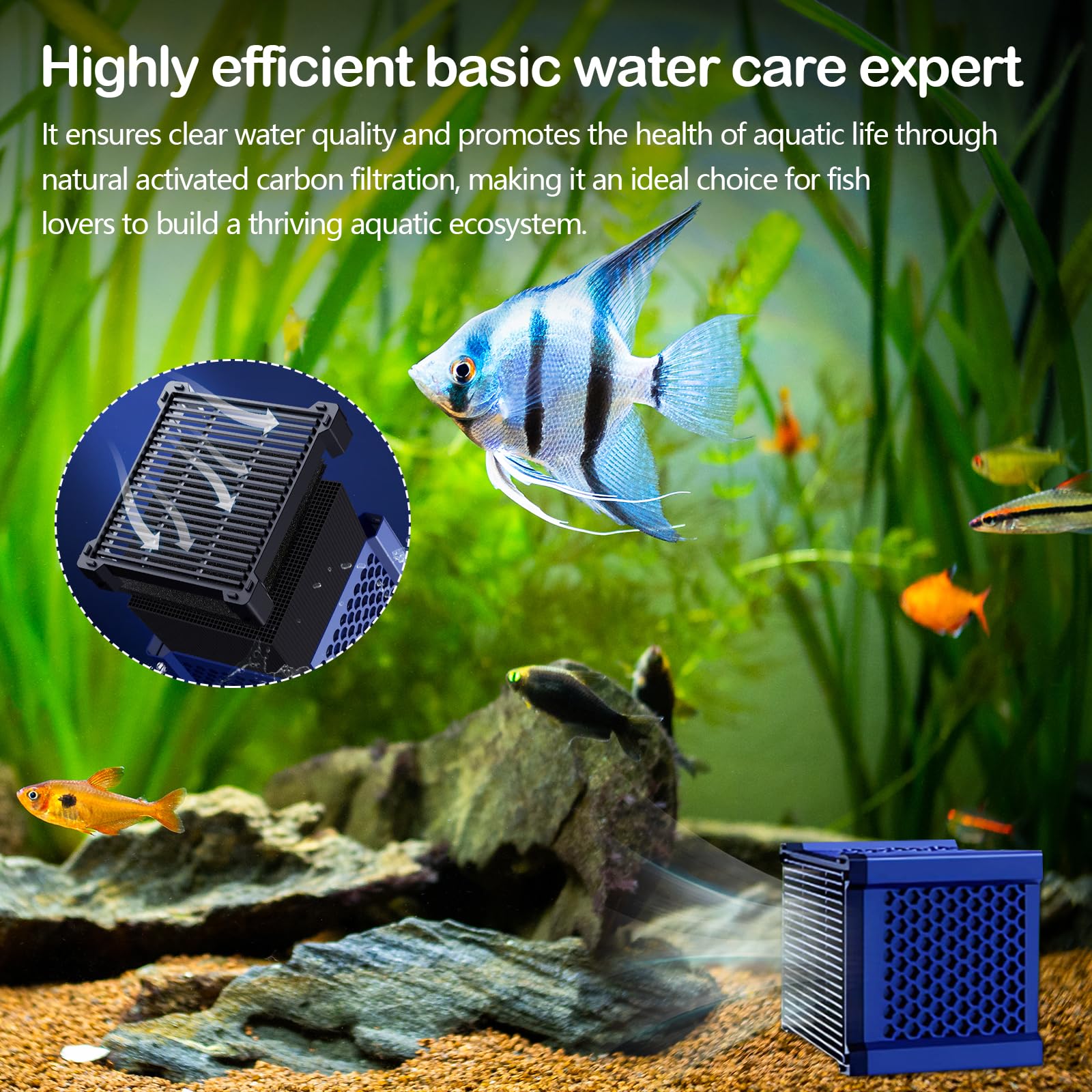 Set di 2 Cubetti Filtranti a Carbone Attivo, per Abbeveratoi per Cavalli Acquario e Laghetti, Filtro per Purificazione di Contaminanti e Odori, Filtro a Carbone Attivo per Purificazione dell'acqua