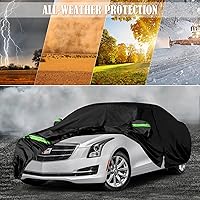 Vista 6 de Fundas impermeables para coche de reemplazo para Cadillac ATS/ATS-V 2013-2019, funda para todo clima de 6 capas con puerta con cremallera y bandas a