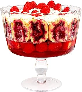 Barski Large Glass Trifle Bowl, with Scallop Design - 9