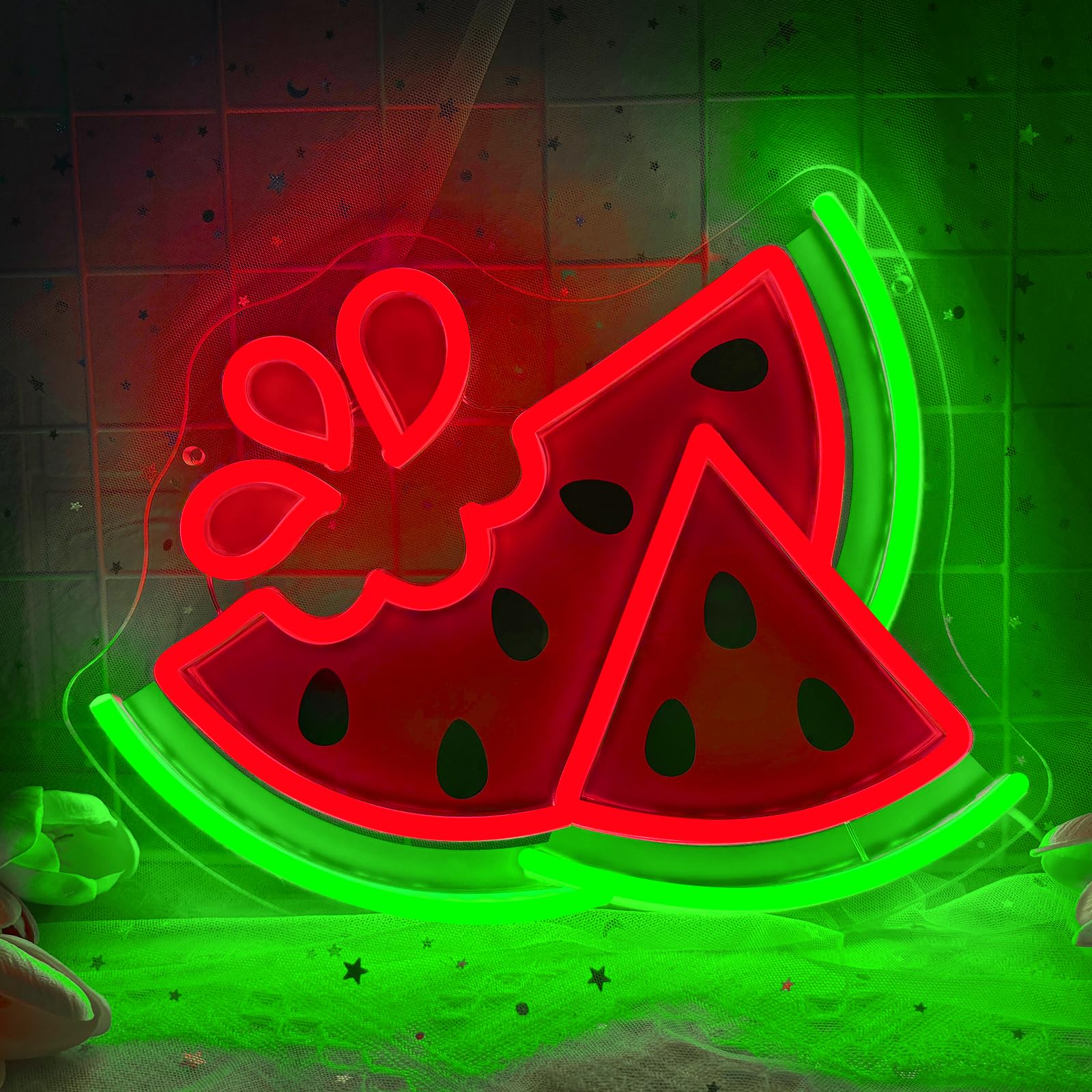 Watermelon Neon Sign for Wall Decor Dimmable Fruit LED Neon Lights