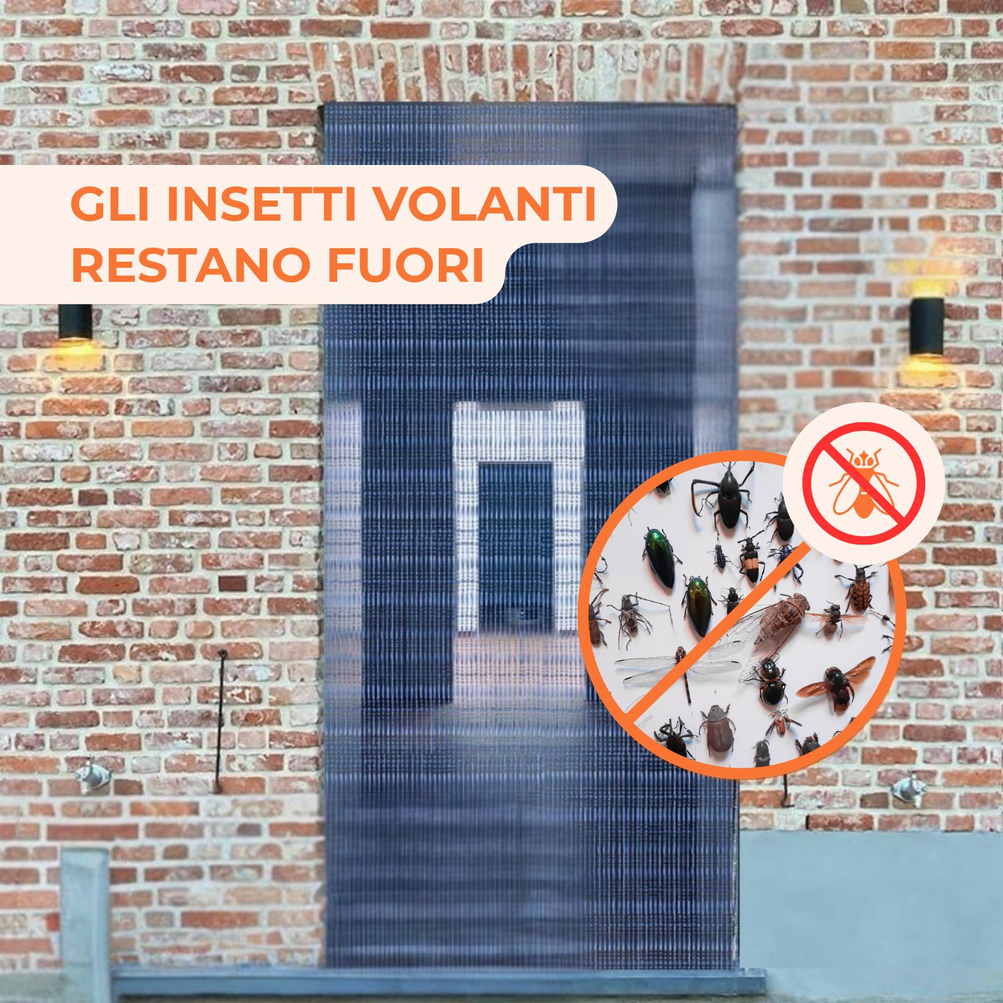 Trente Tenda di Perline – Diverse dimensioni e colori, Zanzariera per Porta del Balcone, Perline Anti-Insetti, Tenda Anti-Mosche Blu Zaffiro 100 x 230 cm