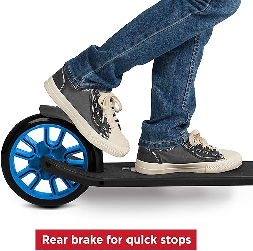 Miniatura 8 de Flyer Kickstart Max, Patinete de patada, manillar ajustable y plegable, patineta azul de 8 años y hasta 220 libras