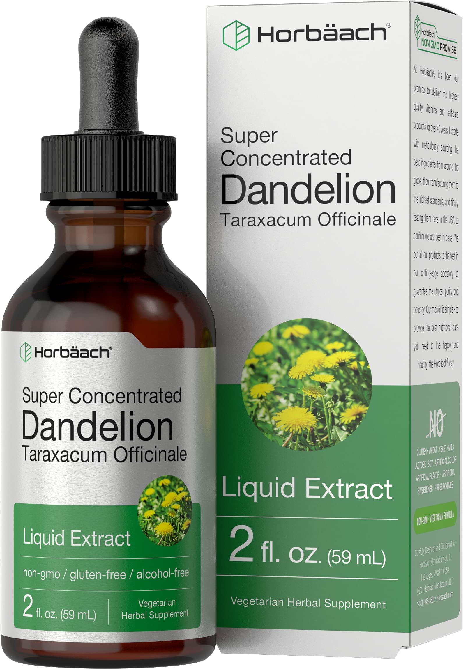 Dandelion Root Extract Supplement | 2 fl oz | Super Concentrated | Alcohol Free Liquid Tincture | Vegetarian, Non-GMO, Gluten Free