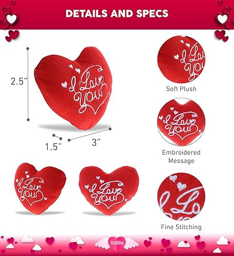 Miniatura 3 de DolliBu I Love You - Peluche de corazón rojo – Mini juguete de peluche, acento especial para el día de San Valentín, bonita decoración de forma