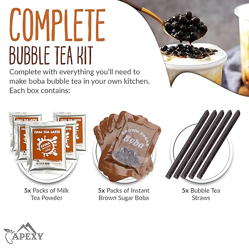Miniatura 8 de Juego completo de té de burbujas El mejor kit de té boba  de burbujas para prepararlo tú mismo listo en 45 segundos incluye 5 paquetes de té de