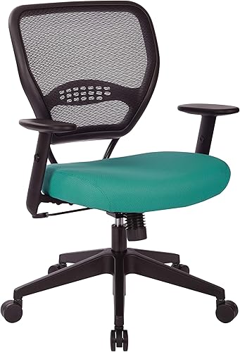Miniatura 18 de Space Seating Serie 55 - Silla de escritorio de oficina ajustable con soporte lumbar integrado, malla negra Malla Negra,Azul (Blue Mesh),Malla
