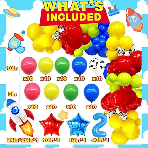 Miniatura 2 de Dos decoraciones de cumpleaños del infinito y más allá, historia inspirada en juguetes, decoraciones de segundo cumpleaños, guirnalda de globos,