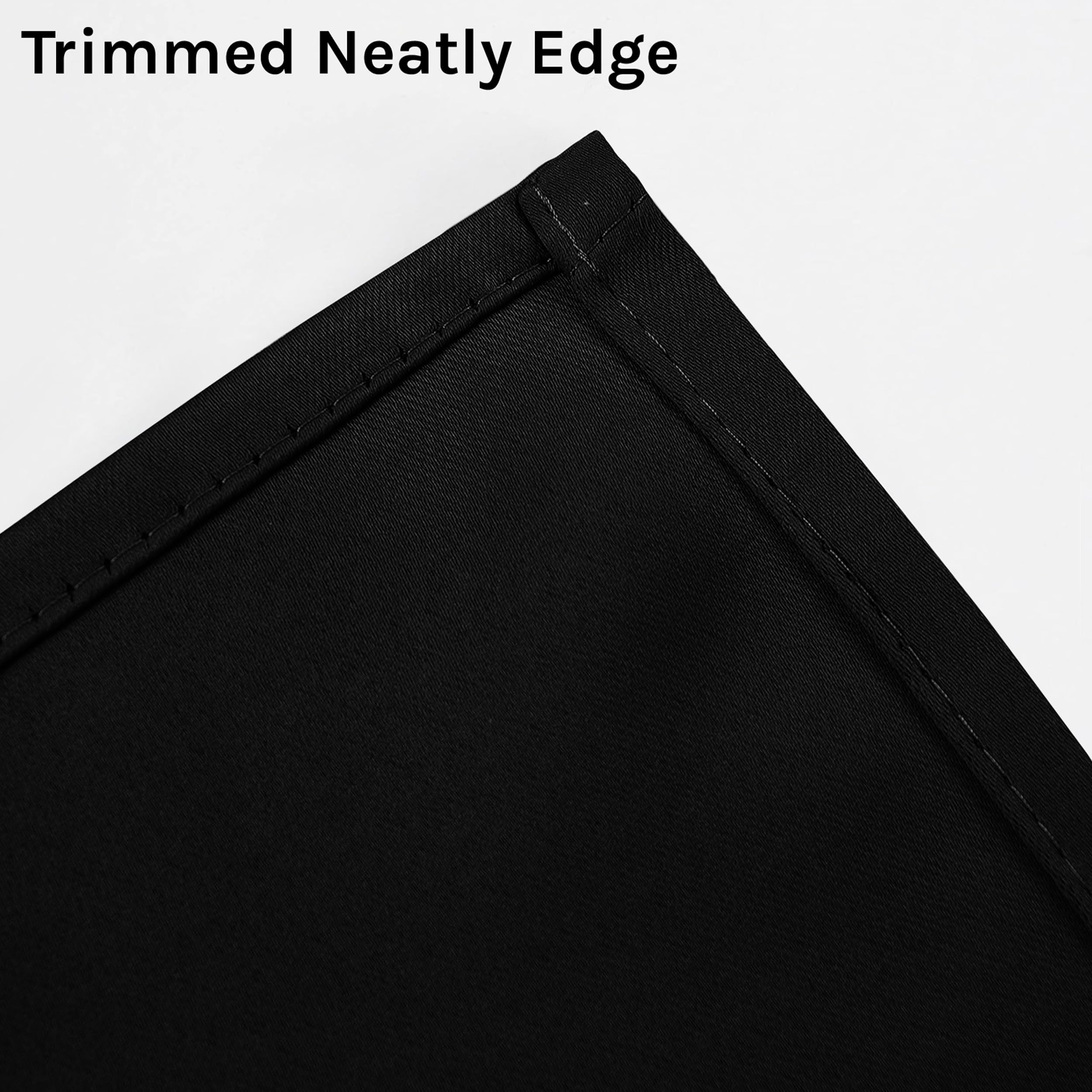 My home store Black Blackout Curtains for Bedroom Super Soft Solid Thermal Insulated Eyelet Blackout Curtains for Living Room W 46" x L 54" (2 Panels) - Image 4