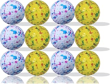 GBM Mixed Confetti Golf Balls Speckled Confetti Design Collectible and Playable Golf Balls for Tournaments, League Play and Unique Gifts for Golfers, 12-Pack