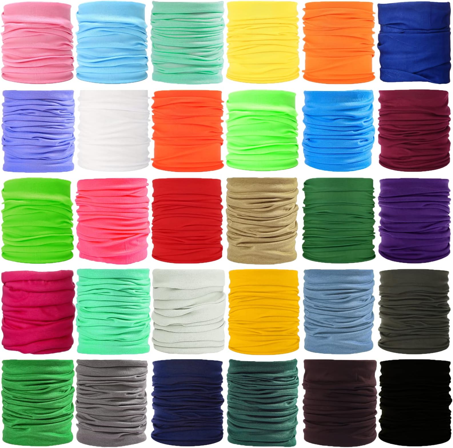 12-30 Pieces Neck Gaiters Scarf Head Wrap Headwear Balaclava Face Mask Sun Bandanas for Women Men Running,Cycling,Fishing